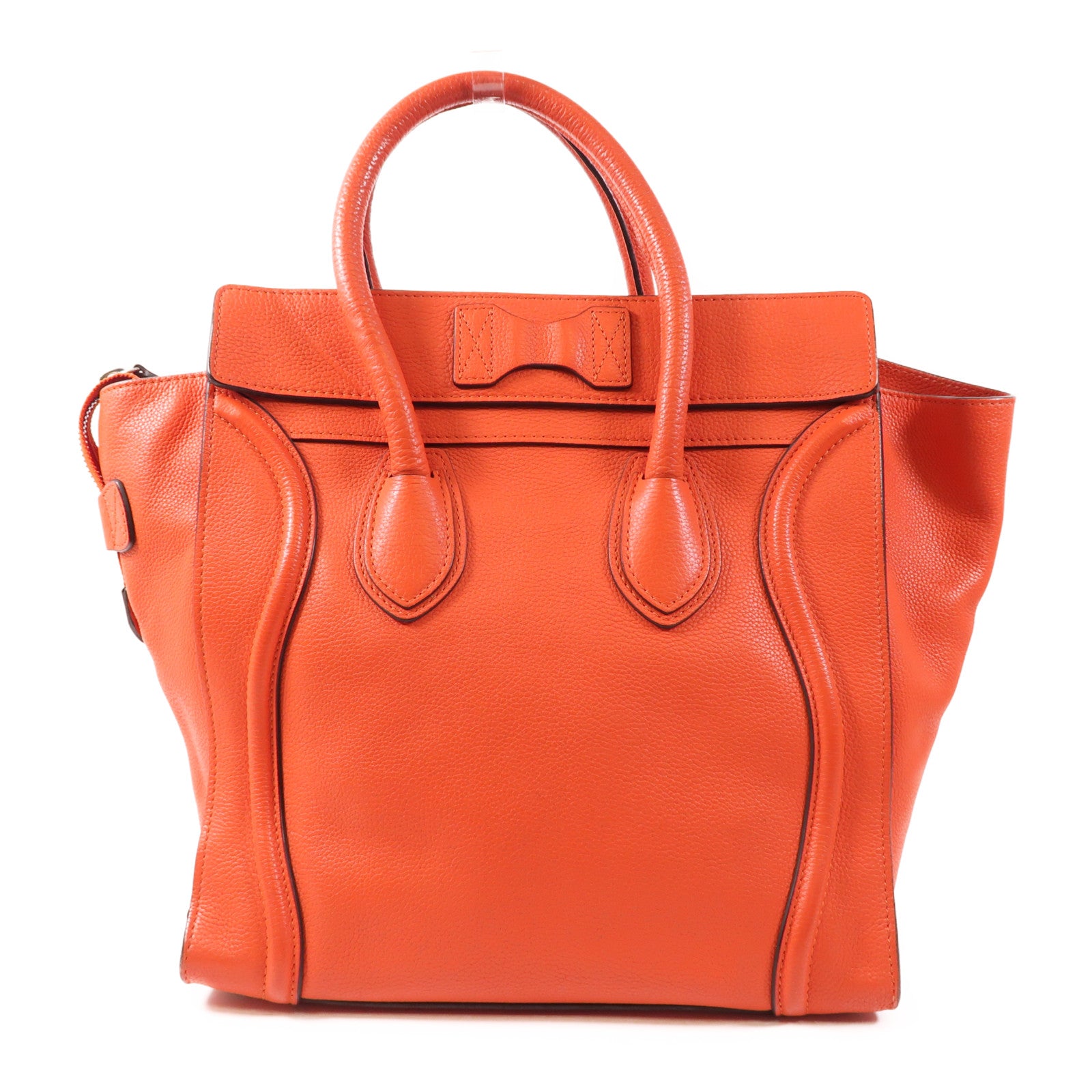CELINE 牛皮皮革Mini Luggage銀扣手挽袋