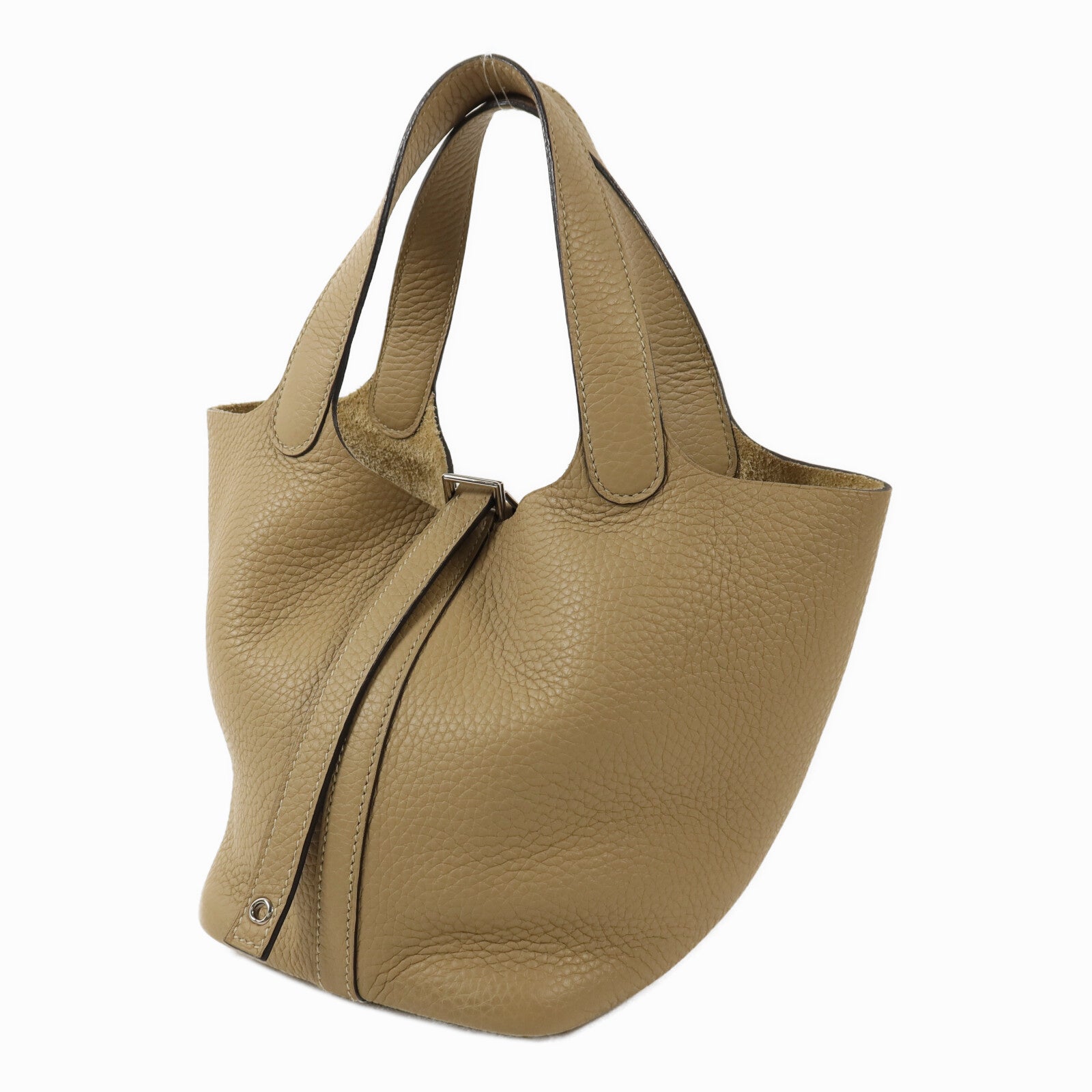 HERMES Clemence皮革Picotin PM銀扣手挽袋Trench
