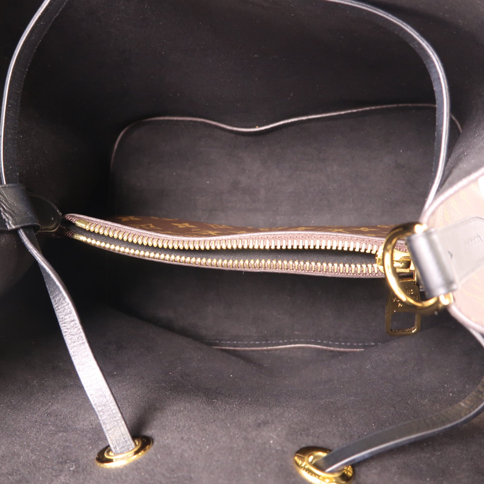 LOUIS VUITTON Monogram Neo Noe MM金扣肩背袋棕色