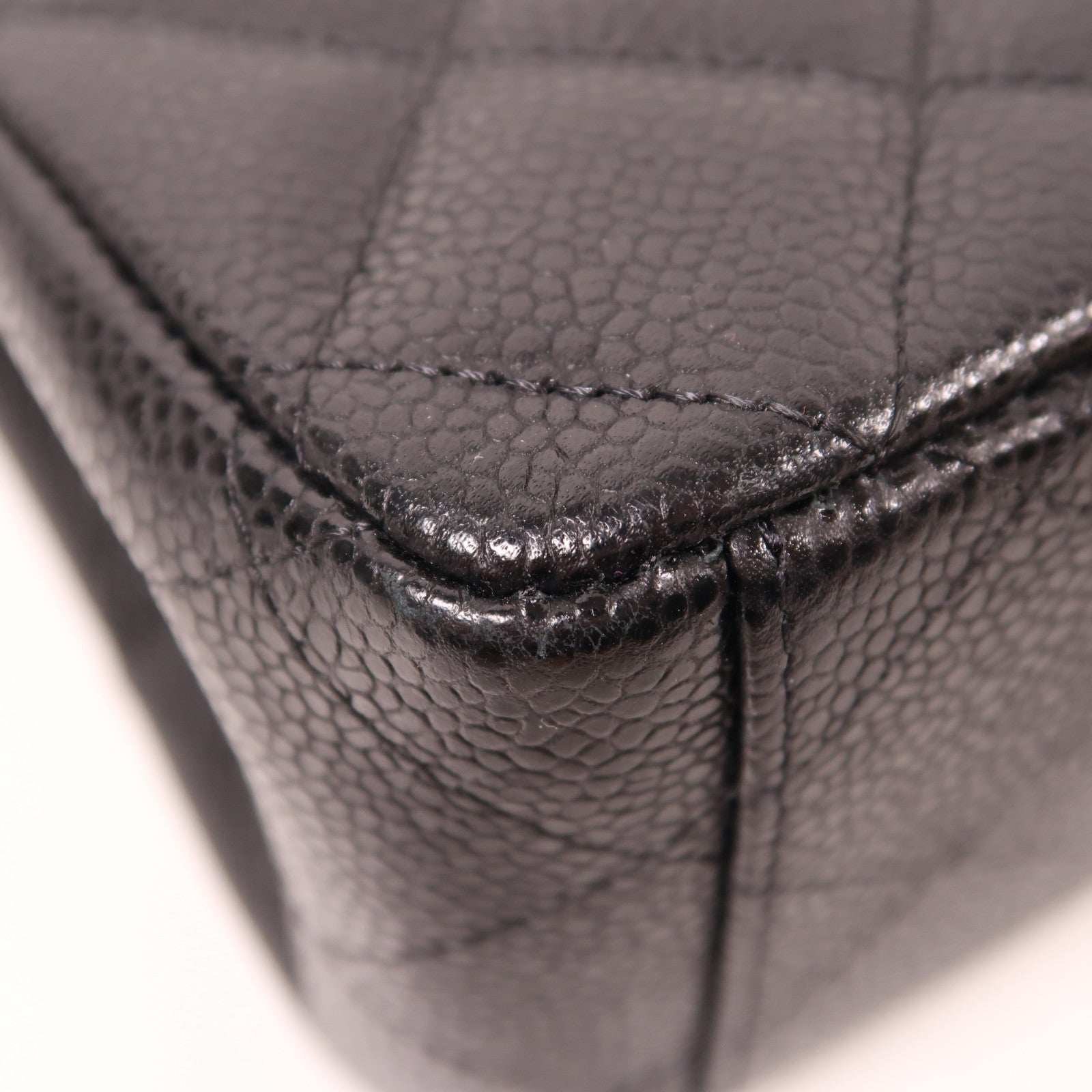 CHANEL 牛皮皮革Maxi Classic銀扣鏈帶肩背袋