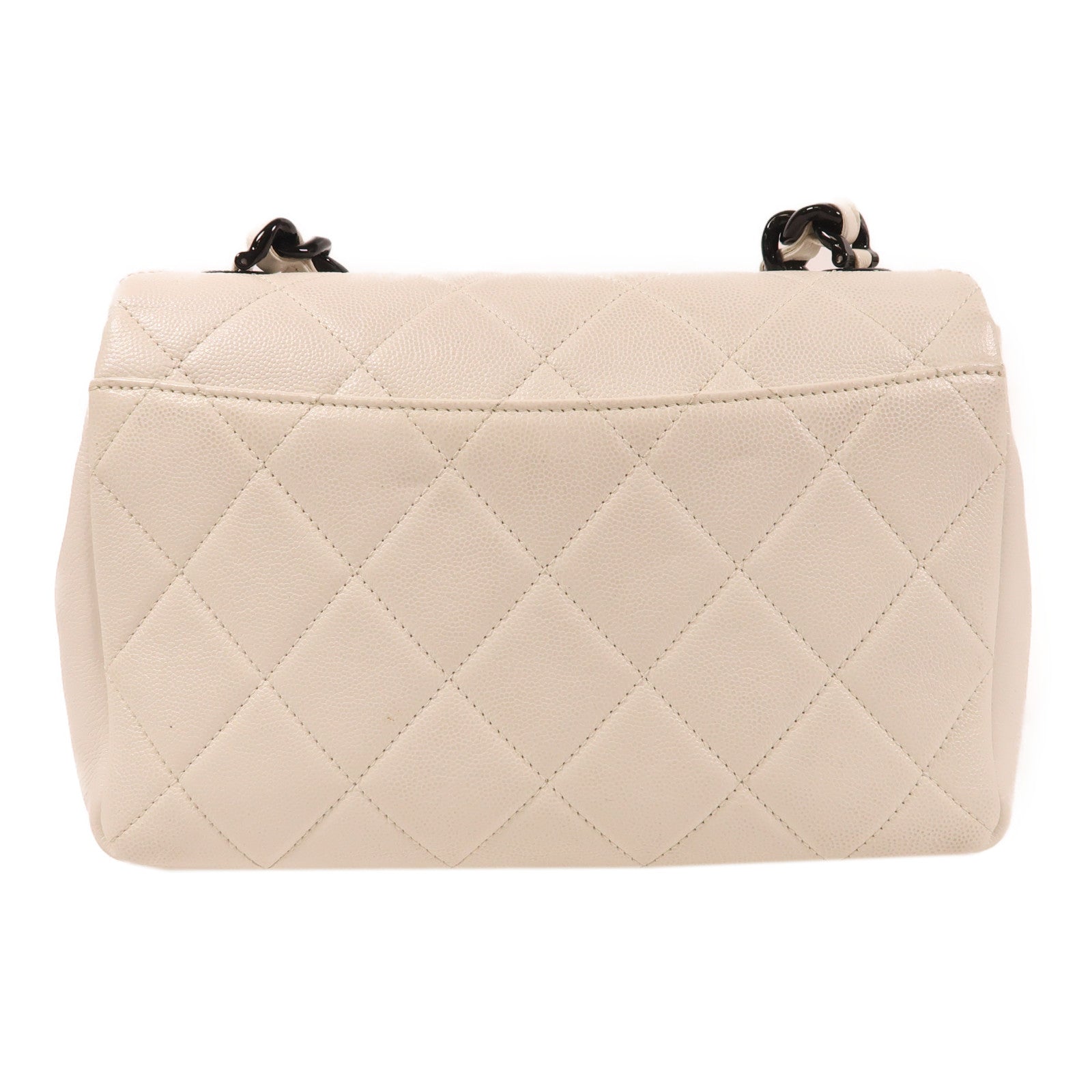 CHANEL 牛皮皮革Matelasse Small Flap Chain鏈帶肩背袋白色