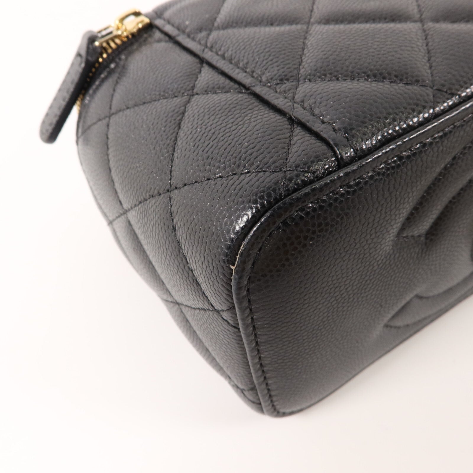 CHANEL 牛皮皮革CC Vanity Case With Crystal鏈帶肩背袋