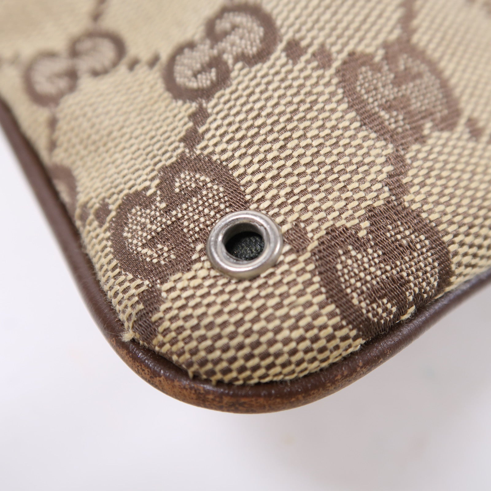 GUCCI 帆布Shoulder Bag銀扣肩背袋啡色