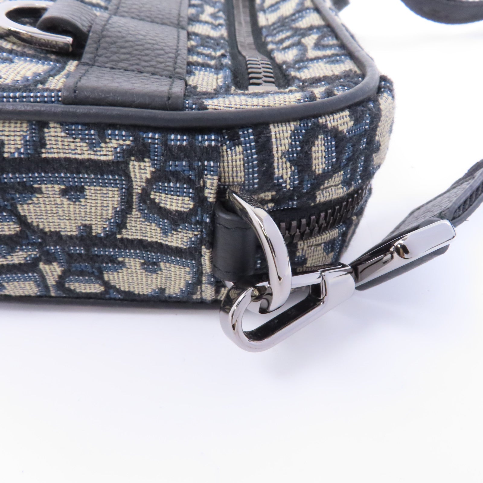 Dior 帆布Safari Mini Messenger銀扣肩背袋藍色