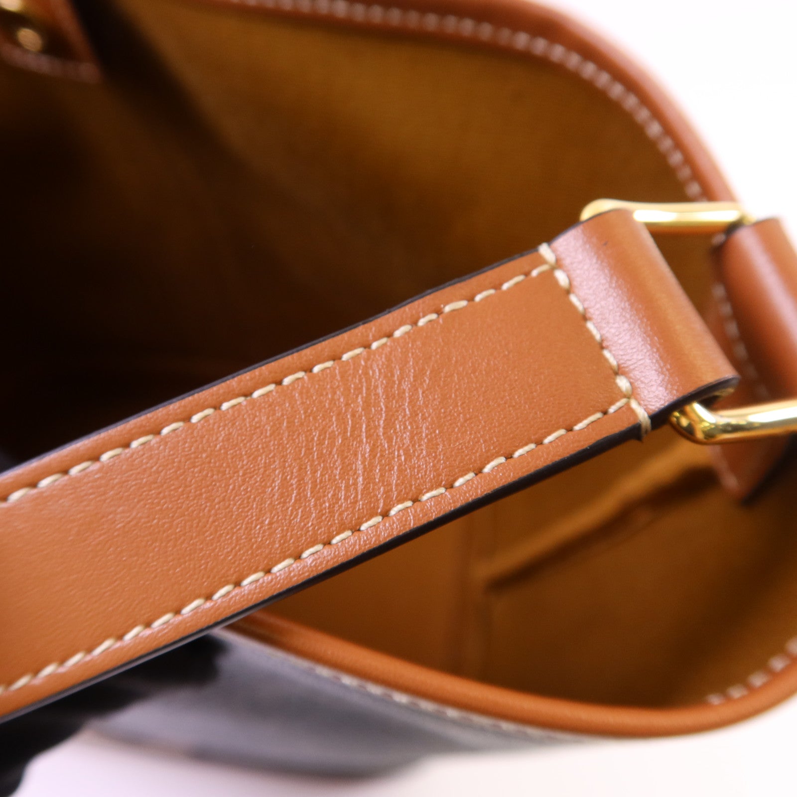 CELINE 塗層帆布Bucket Bag Small金扣肩背袋
