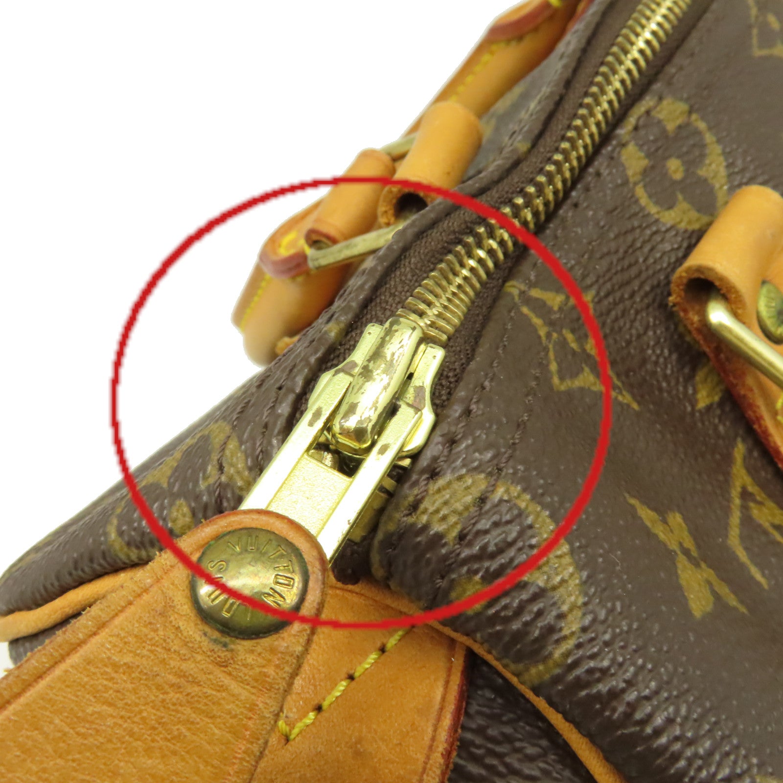 LOUIS VUITTON Monogram Speedy 25 Hand Bag金扣手挽袋啡色