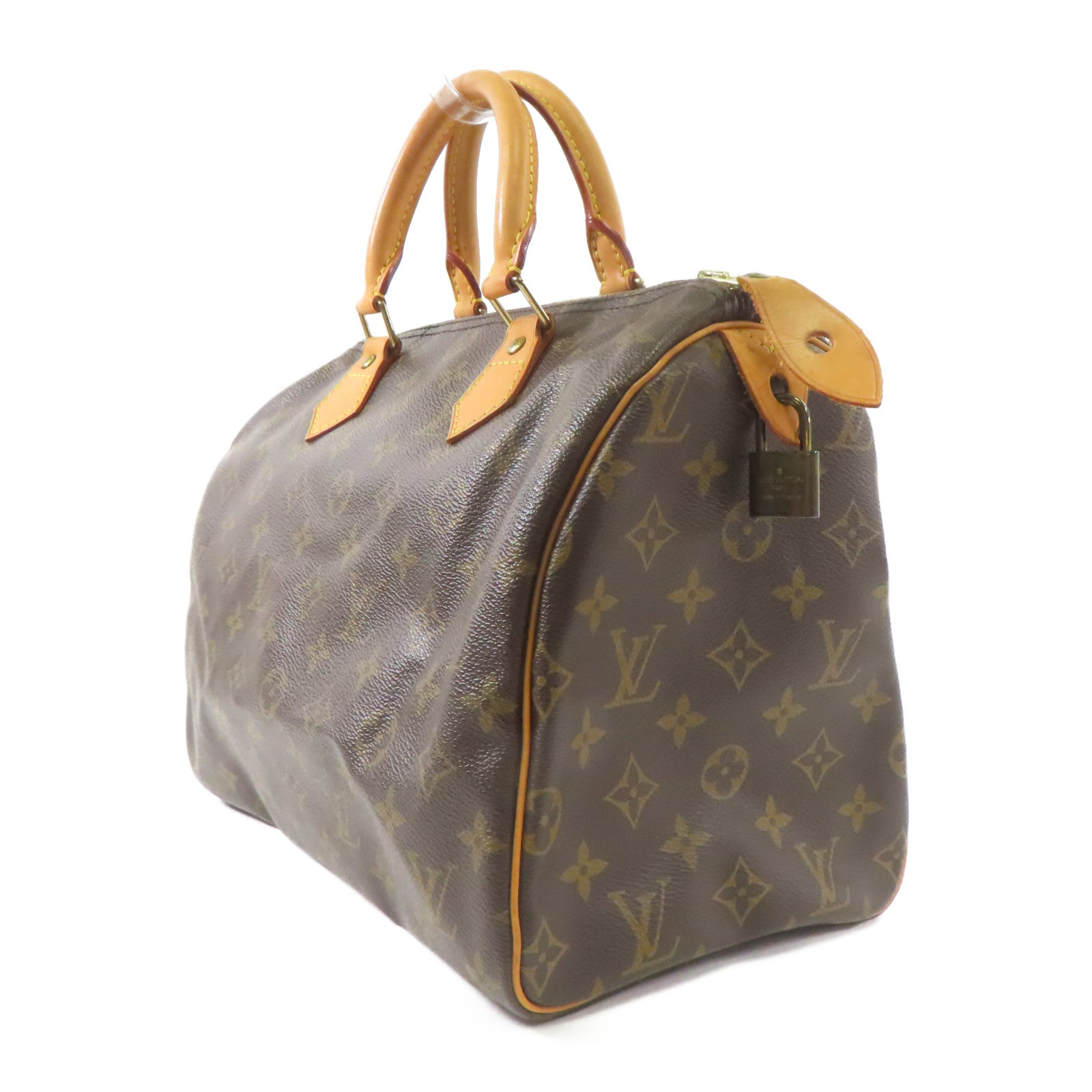 LOUIS VUITTON Monogram Speedy 30金扣手挽袋棕色