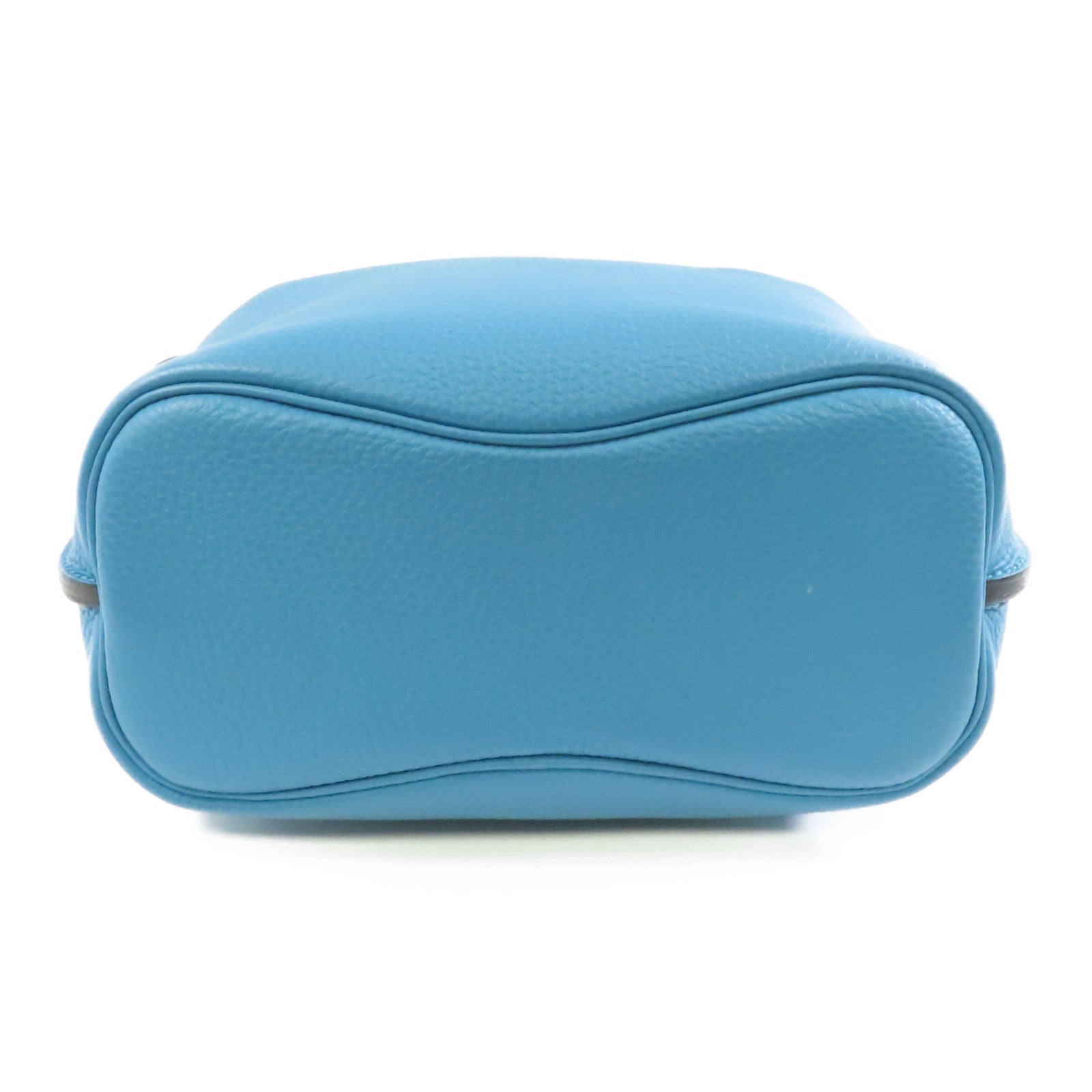 HERMES Clemence皮革So Kelly 22銀扣肩背袋7B Turquoise/土耳其亮藍