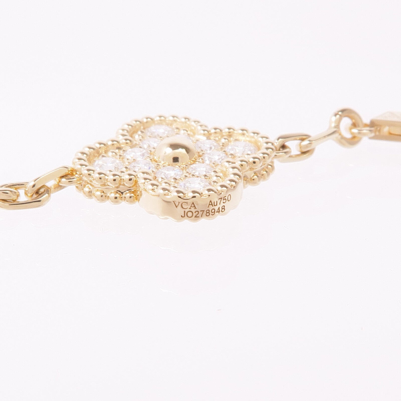 Van Cleef & Arpels 18K黃金Vintage Alhambra Diamond Bracelet鑽石手鏈