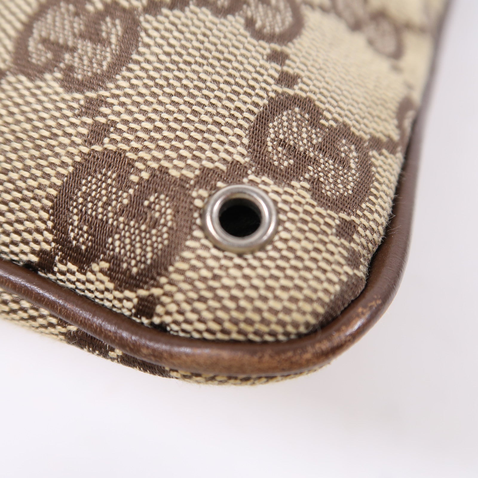 GUCCI 帆布Shoulder Bag銀扣肩背袋啡色
