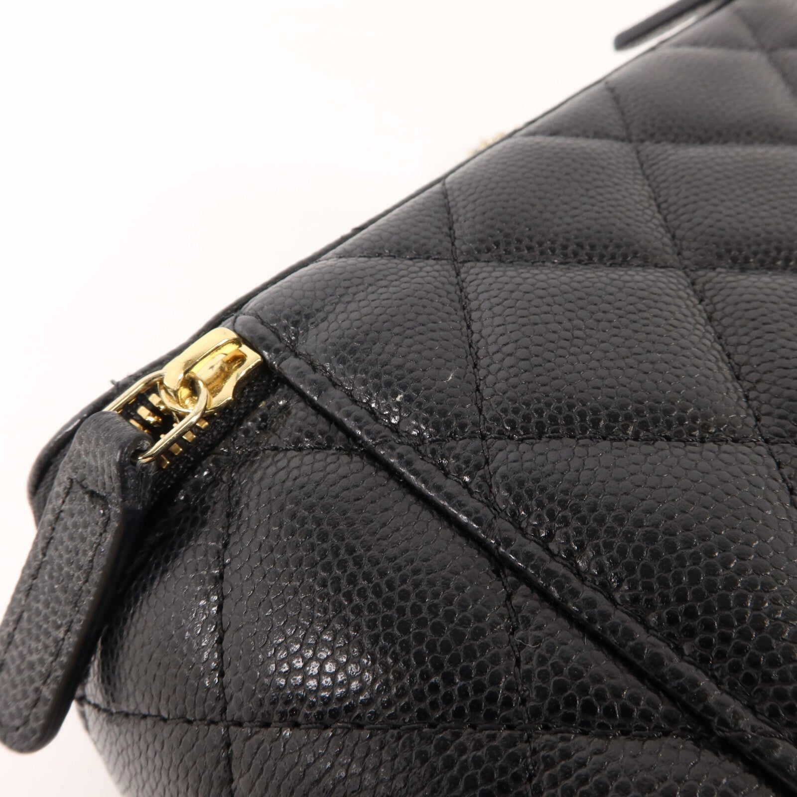 CHANEL 牛皮皮革CC Vanity Case With Crystal鏈帶肩背袋