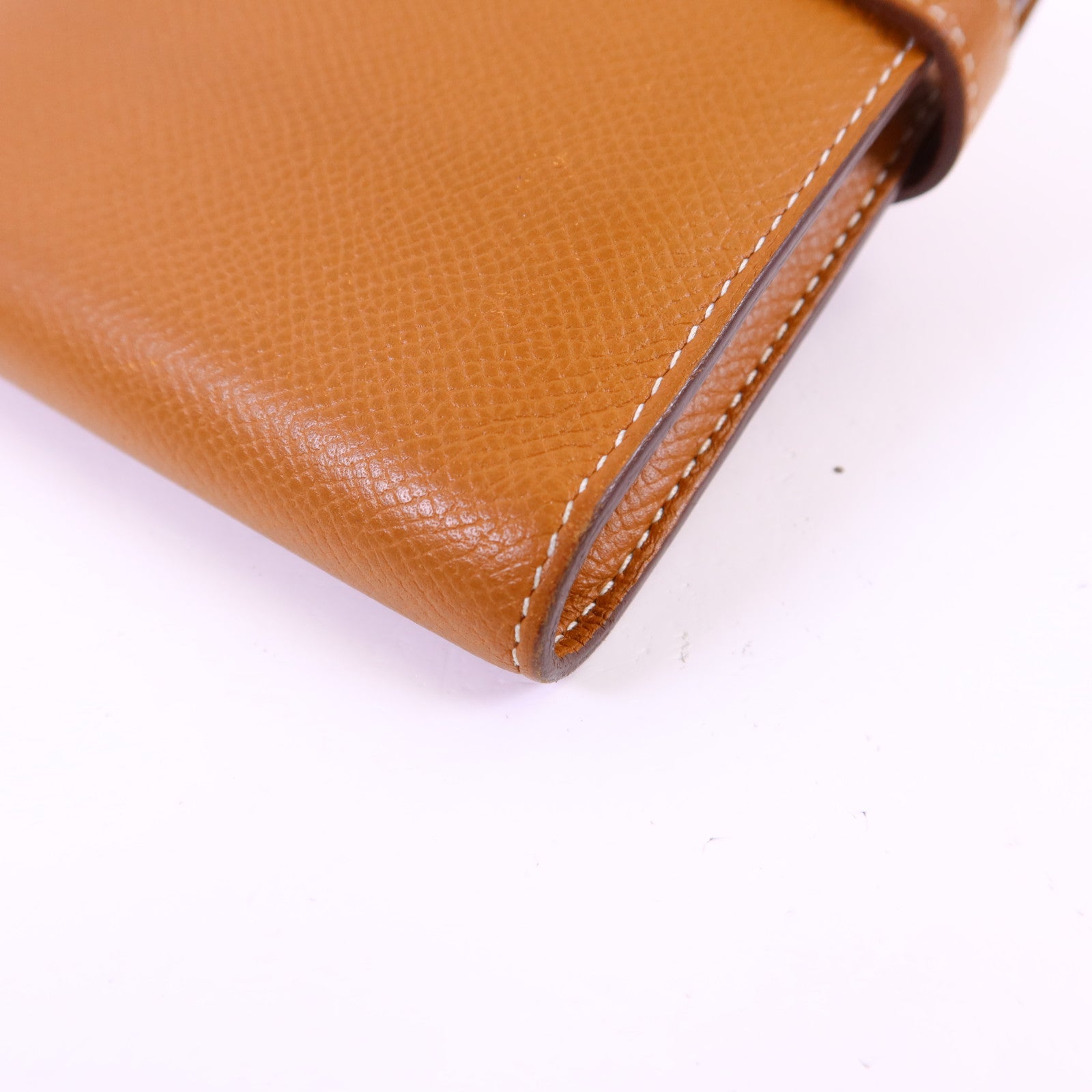 HERMES Epsom皮革Kelly Wallet銀扣長錢包Gold