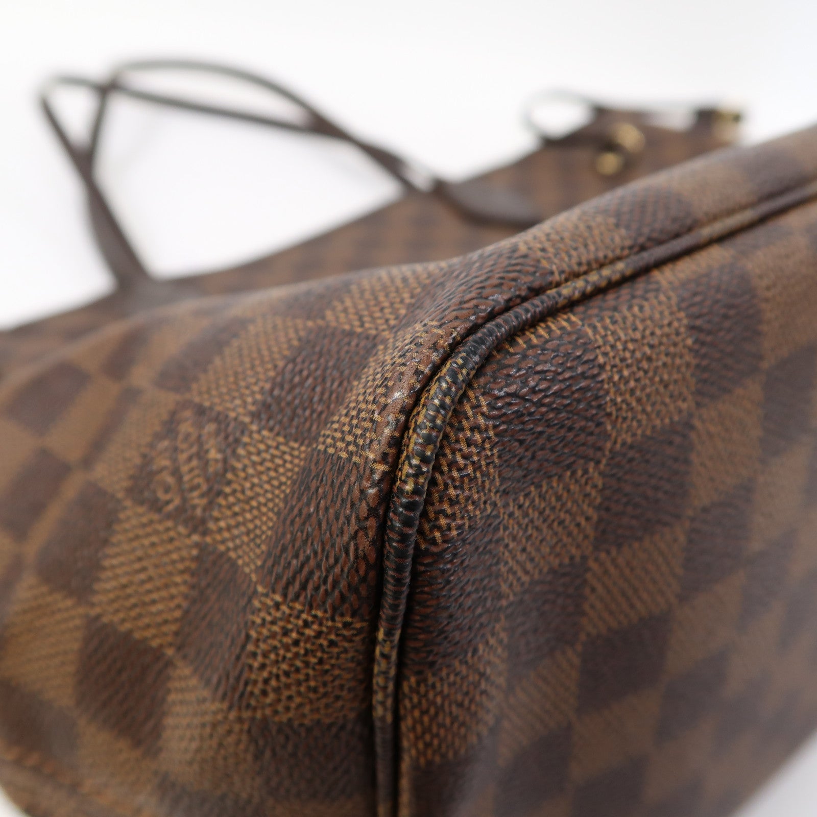 LOUIS VUITTON Damier Ebene Neverfull金扣肩背袋啡色