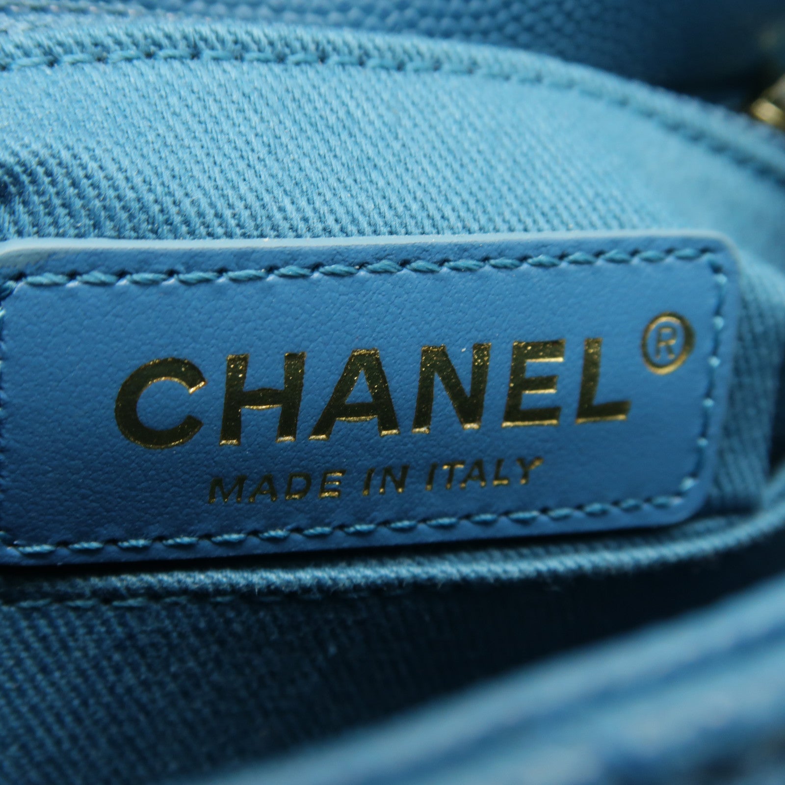 CHANEL 【激減優惠】菱格Caviar皮革Coco Handle金扣手挽肩背兩用袋藍色