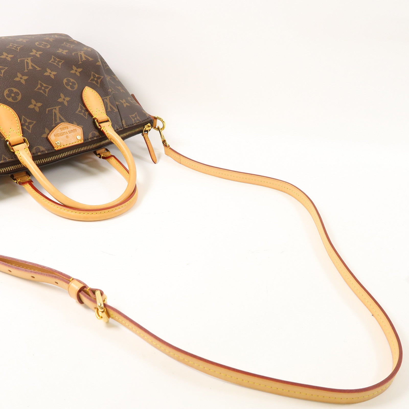 LOUIS VUITTON Monogram Turenne PM金扣手挽肩背兩用袋棕色