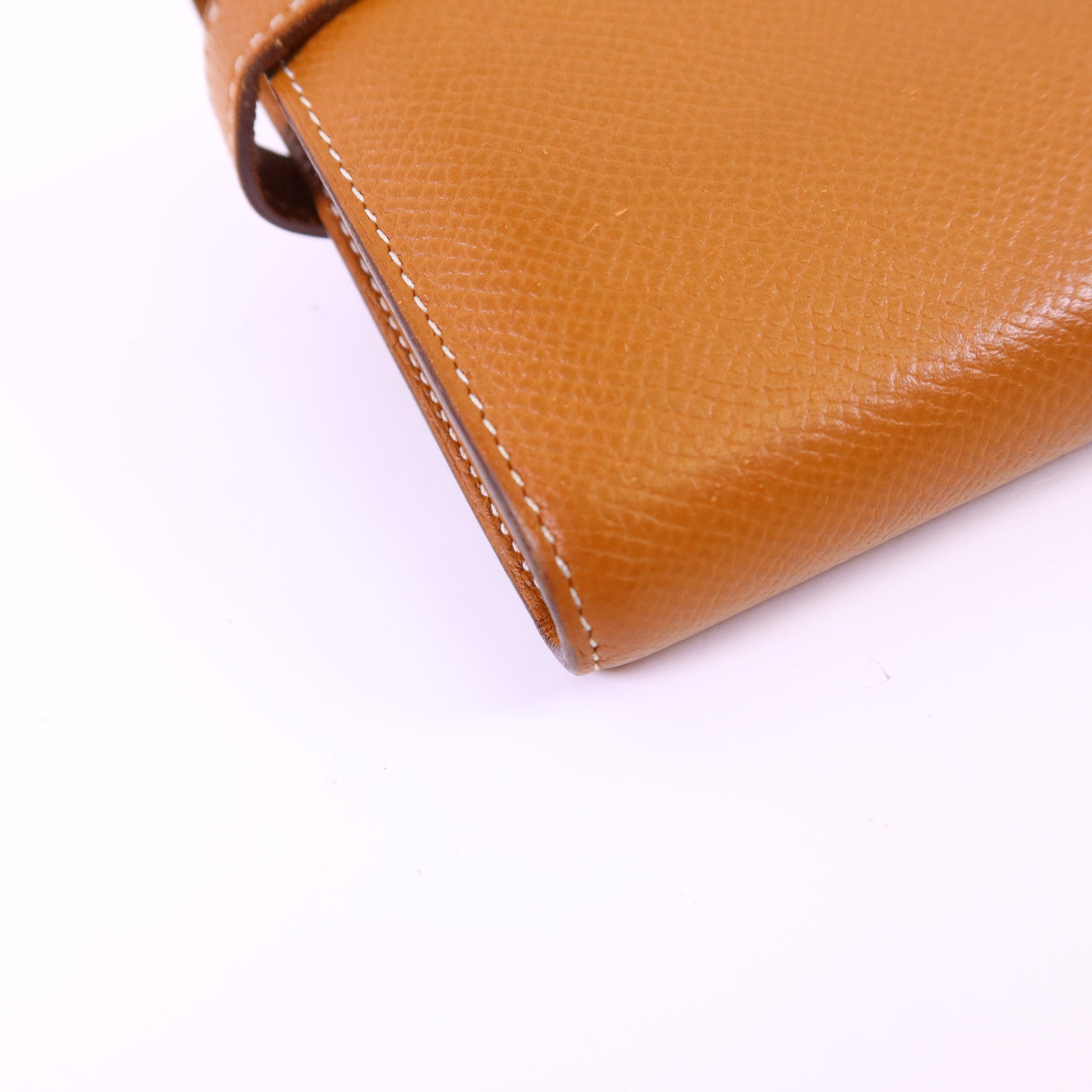 HERMES Epsom皮革Kelly Wallet銀扣長錢包Gold