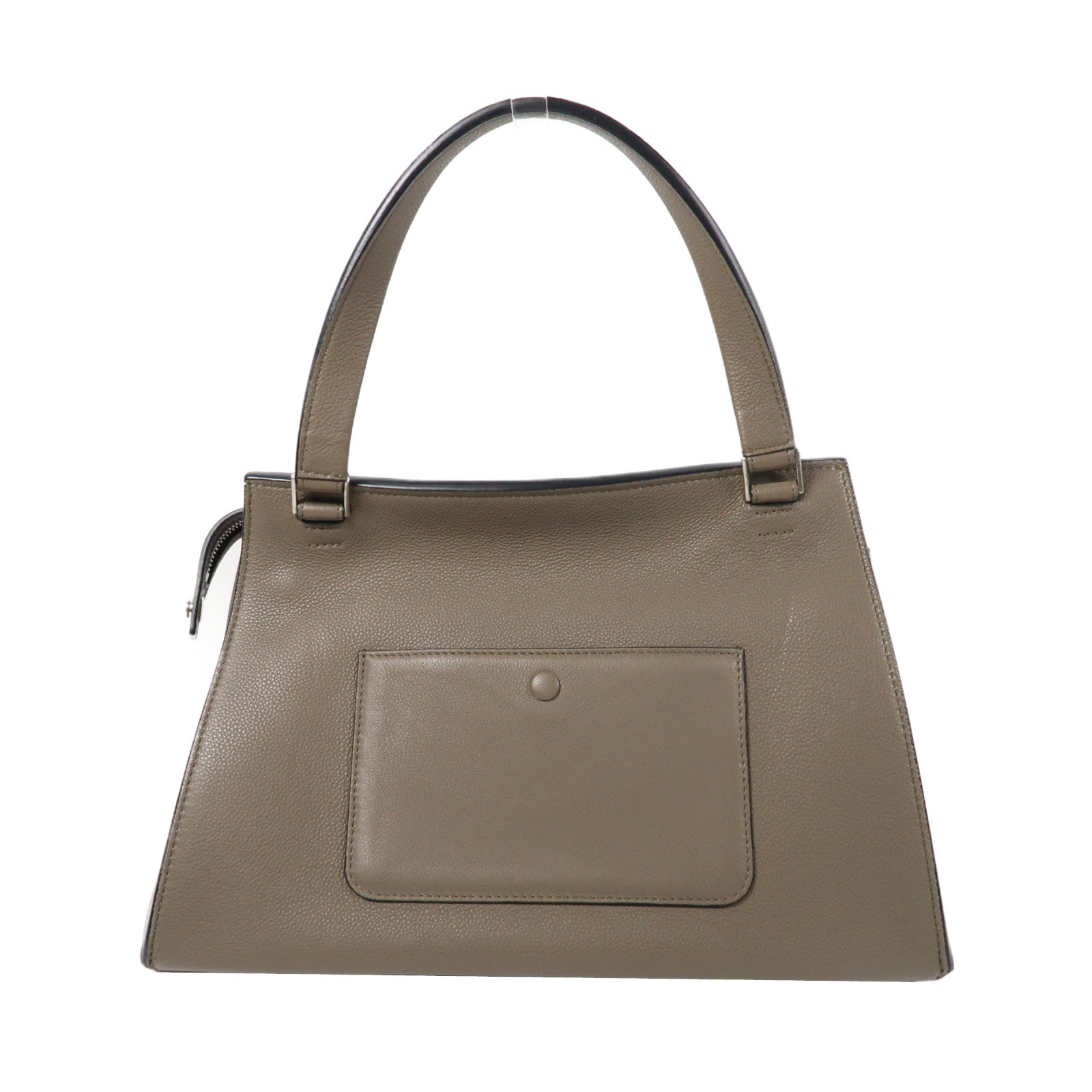 CELINE 【激減優惠】牛皮皮革Shoulder Bag銀扣肩背袋灰色