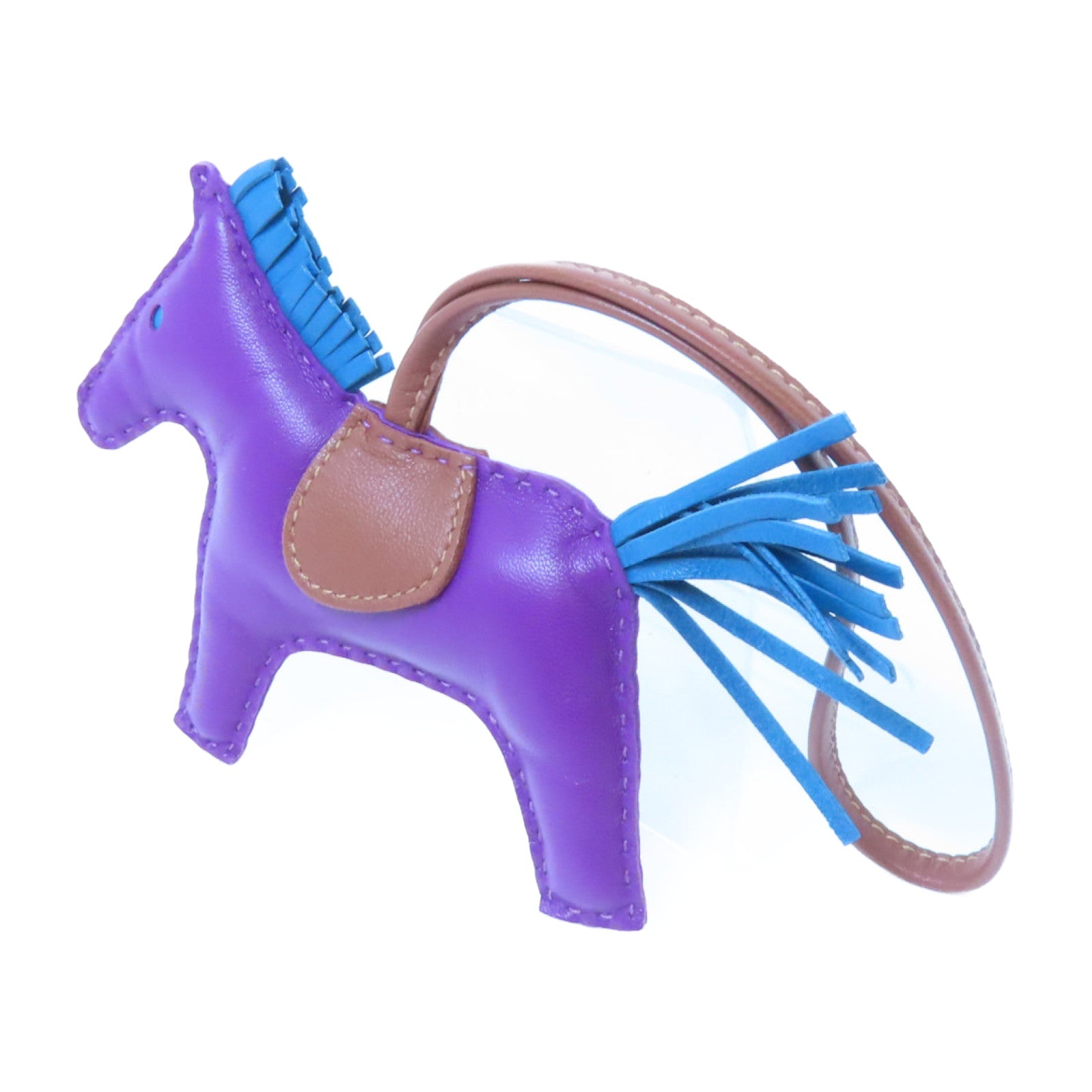 HERMES Milo皮革Rodeo掛飾Anemone/Izmir/紫色/藍色