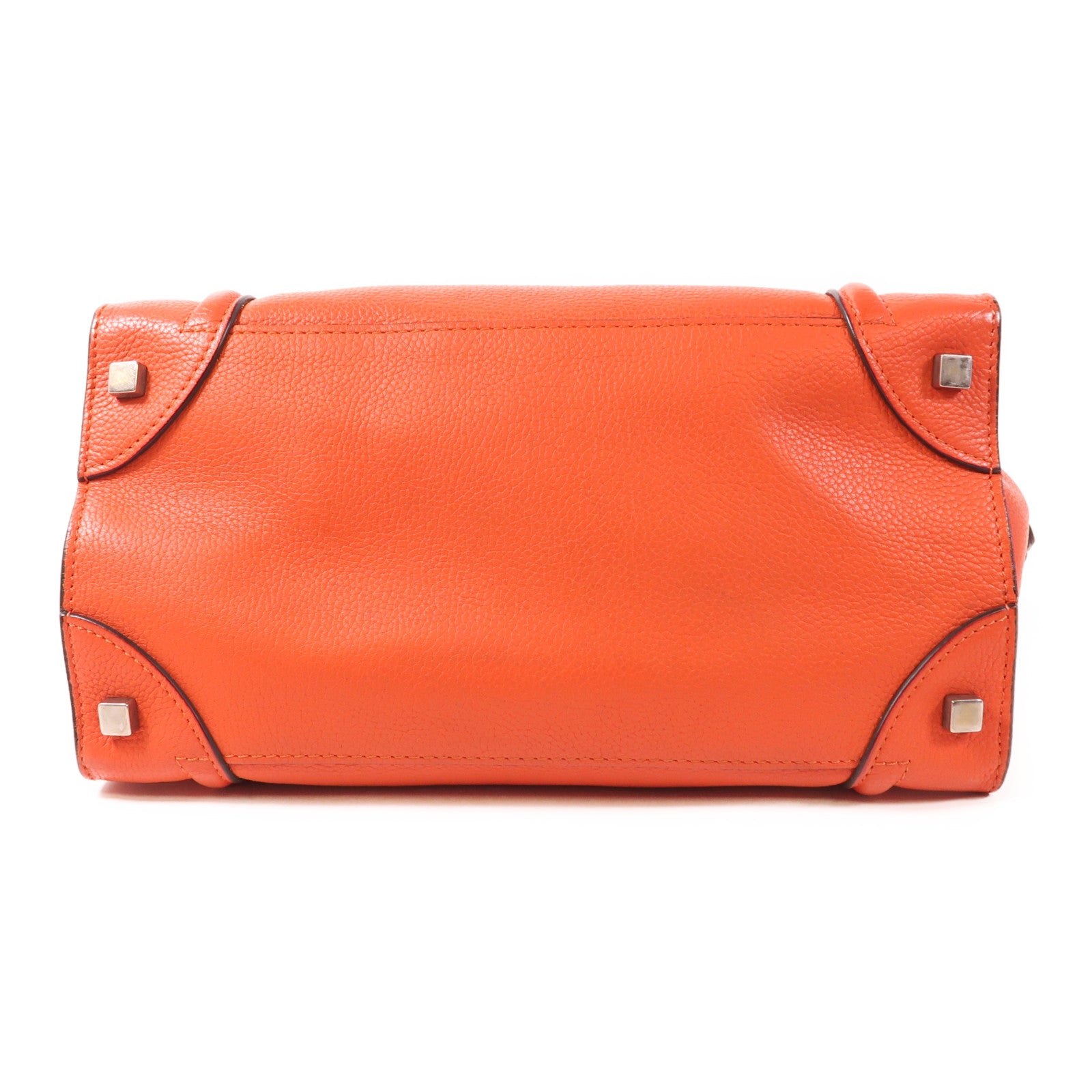 CELINE 牛皮皮革Mini Luggage銀扣手挽袋