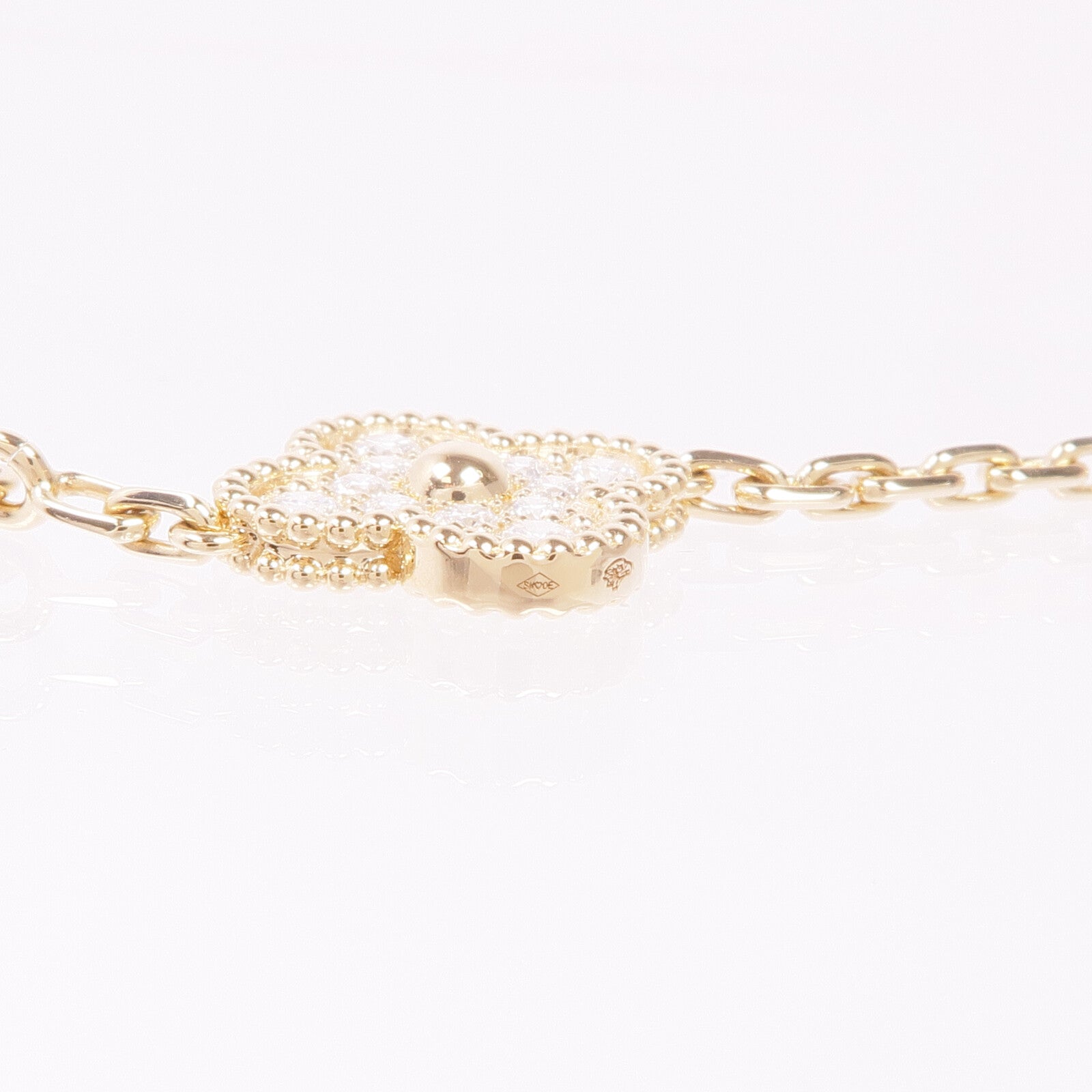 Van Cleef & Arpels 18K黃金Vintage Alhambra Diamond Bracelet鑽石手鏈