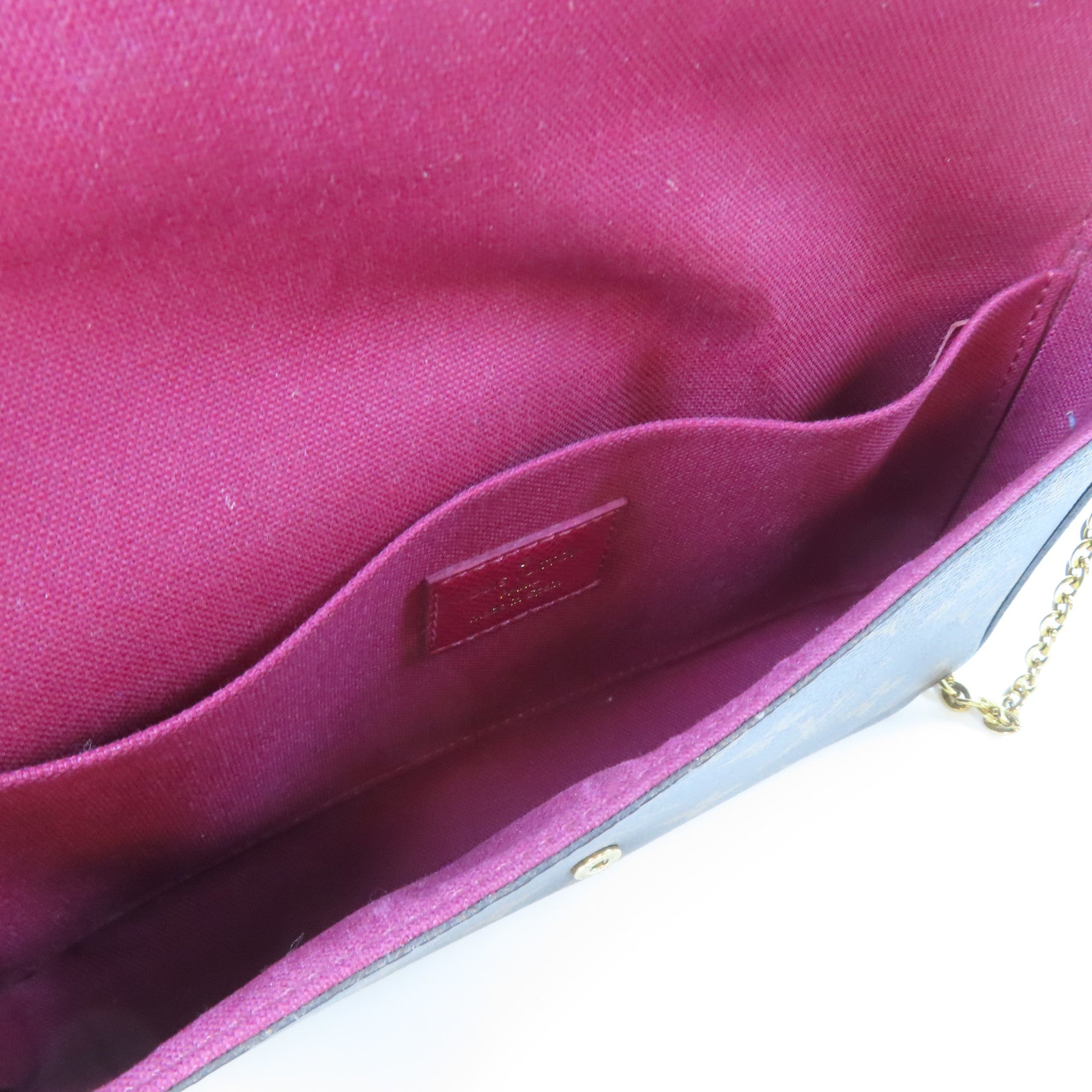 LOUIS VUITTON Monogram Pochette Felicie金扣鏈帶肩背袋啡色