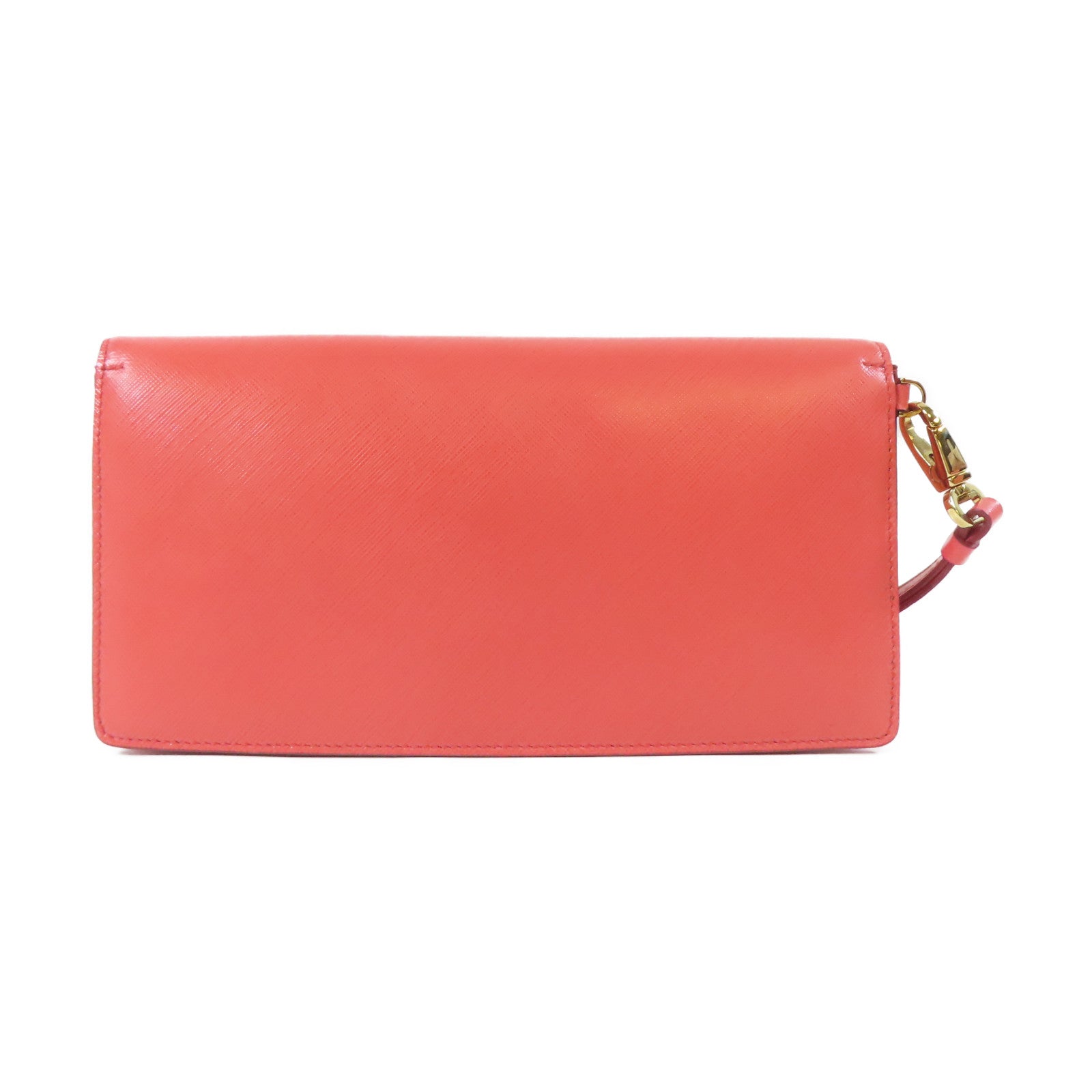 Salvatore Ferragamo 牛皮皮革Clutch Bag金扣手拿包橙色
