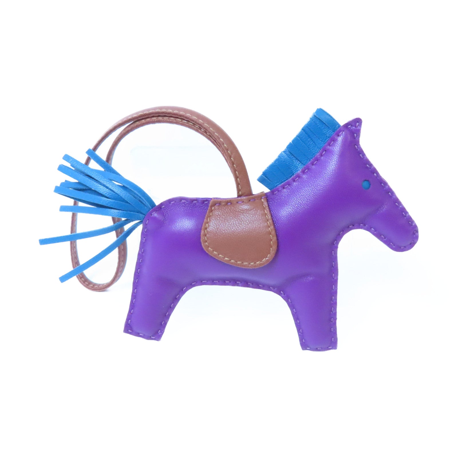 HERMES Milo皮革Rodeo掛飾Anemone/Izmir/紫色/藍色