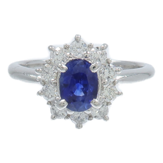 JEWELRY PT900鉑金Sapphire Diamond Ring藍寶石/鑽石戒指