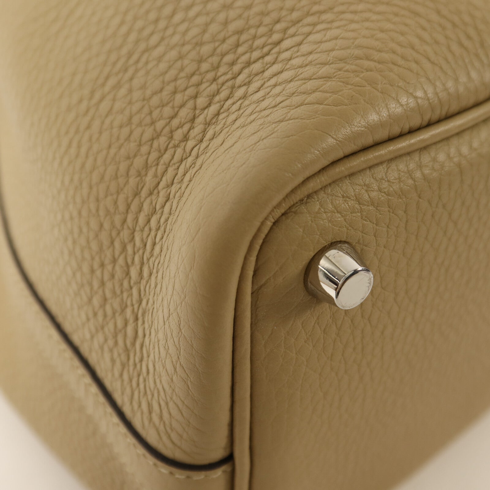 HERMES Clemence皮革Picotin PM銀扣手挽袋Trench