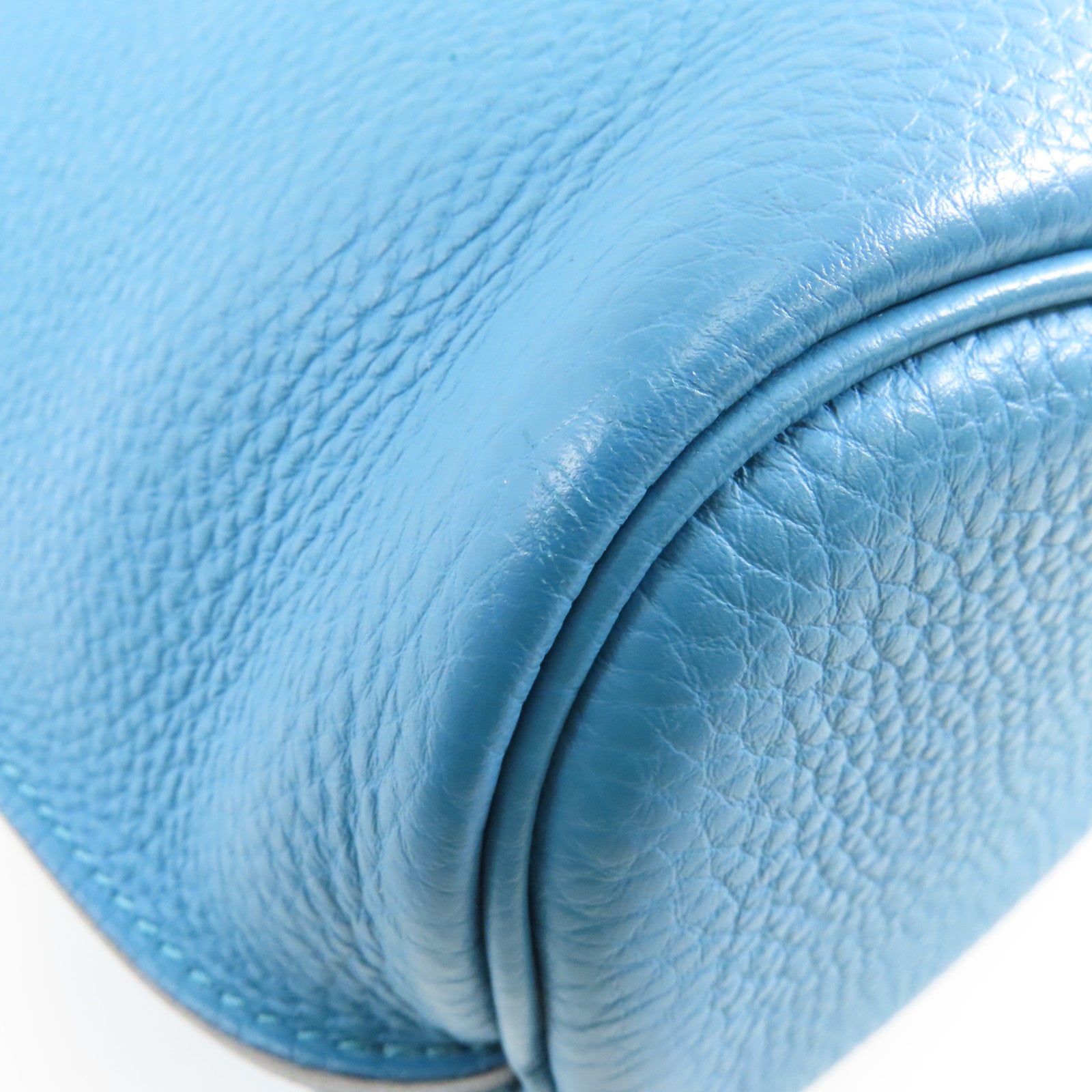 HERMES Clemence皮革So Kelly 22銀扣肩背袋7B Turquoise/土耳其亮藍