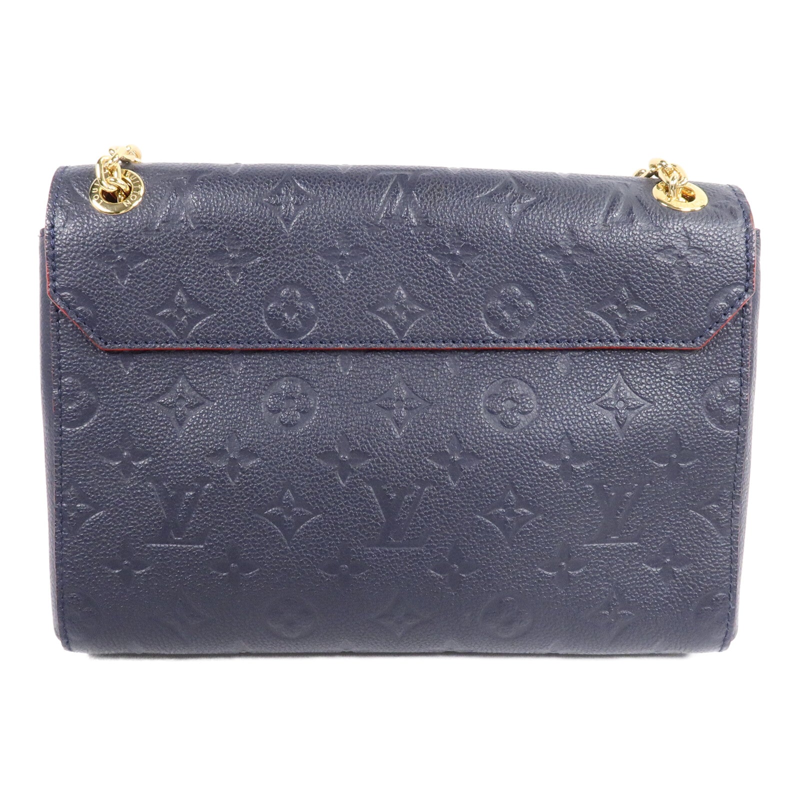 LOUIS VUITTON Monogram Empreinte Vavin PM肩背袋深藍色