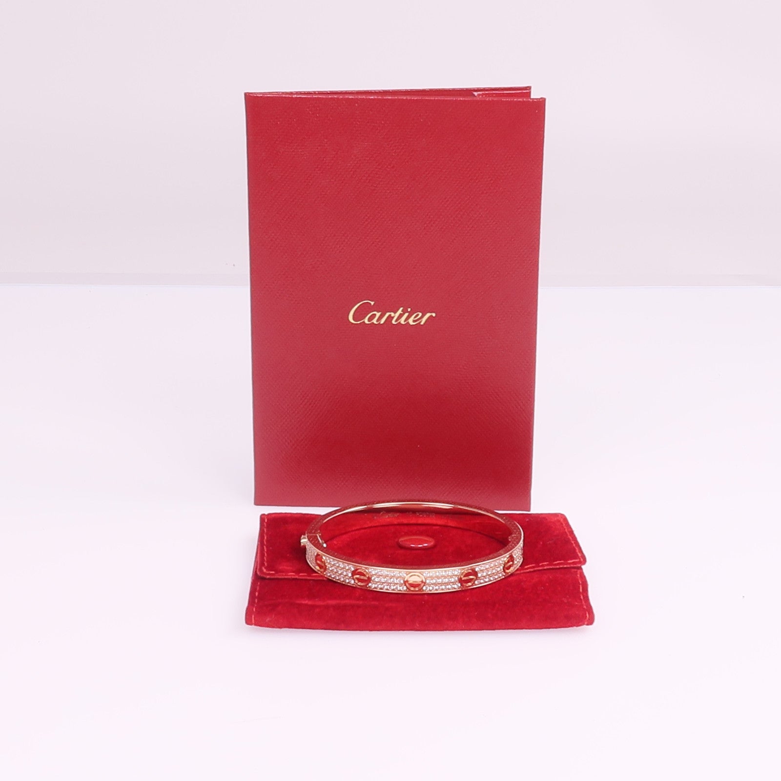 CARTIER 18K玫瑰金Love Bracelet Full Diamonds鑽石手鐲Cartier#16