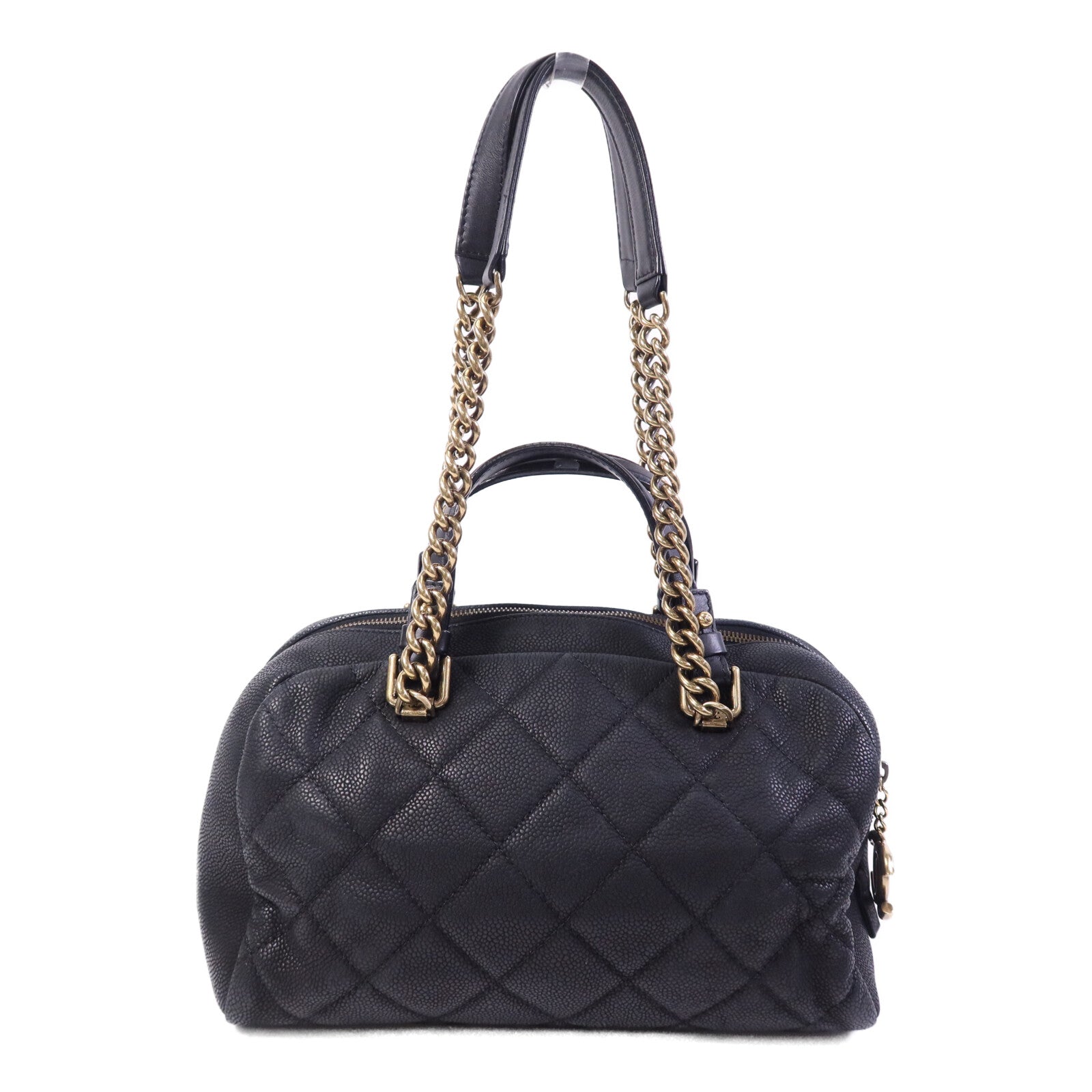 CHANEL 牛皮皮革2 Way Shoulder Bag金扣鏈帶手挽肩背兩用袋