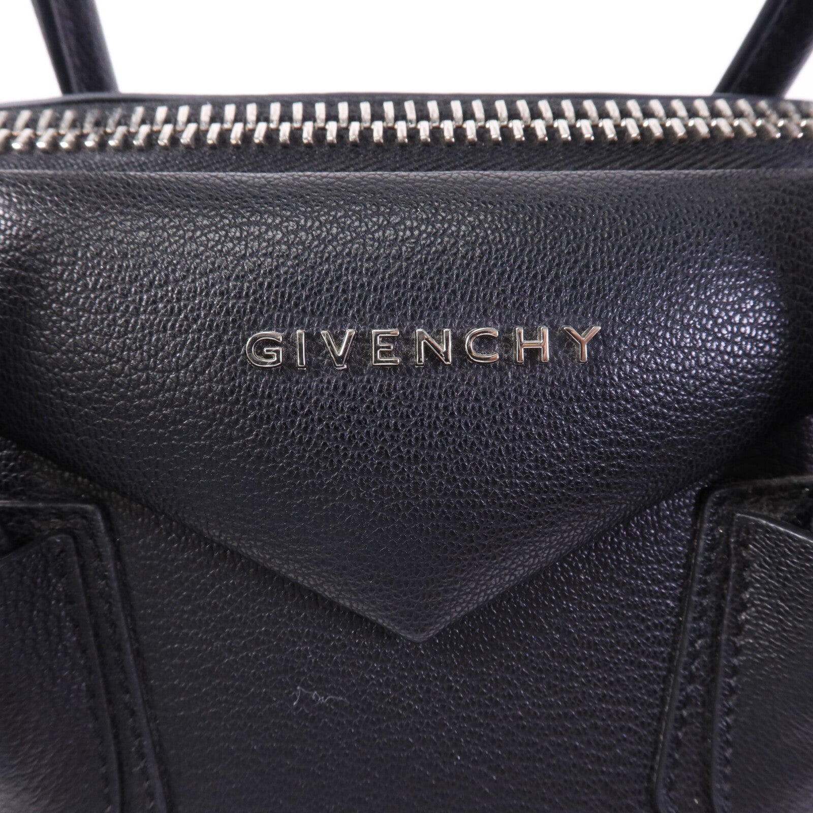 GIVENCHY 牛皮皮革Antigona GM銀扣手挽肩背兩用袋
