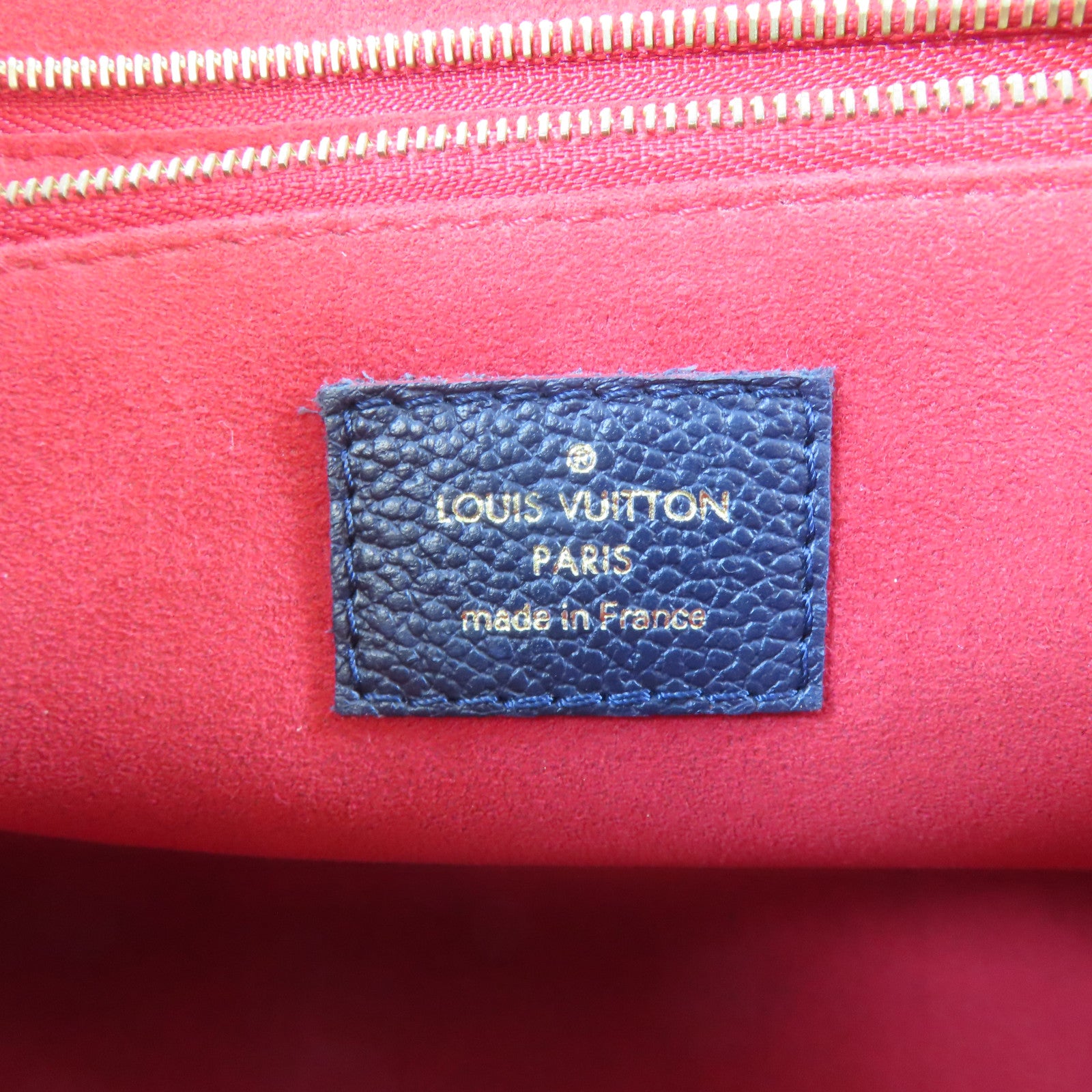LOUIS VUITTON Monogram Empreinte Vavin PM金扣鏈帶肩背袋深藍色