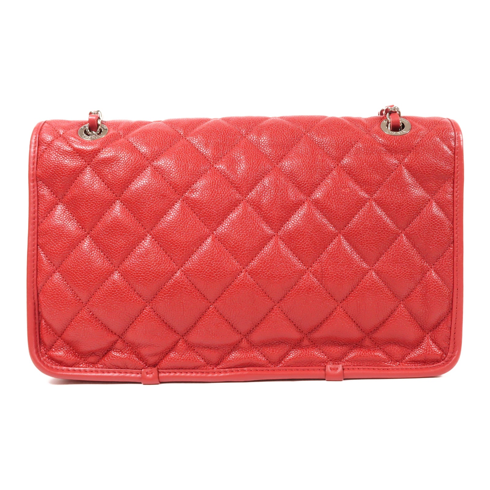 CHANEL 牛皮皮革Riviera Flap Bag銀扣鏈帶肩背袋