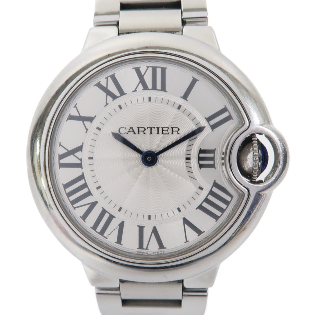 CARTIER Ballon Bleu不鏽鋼手錶石英機芯米色