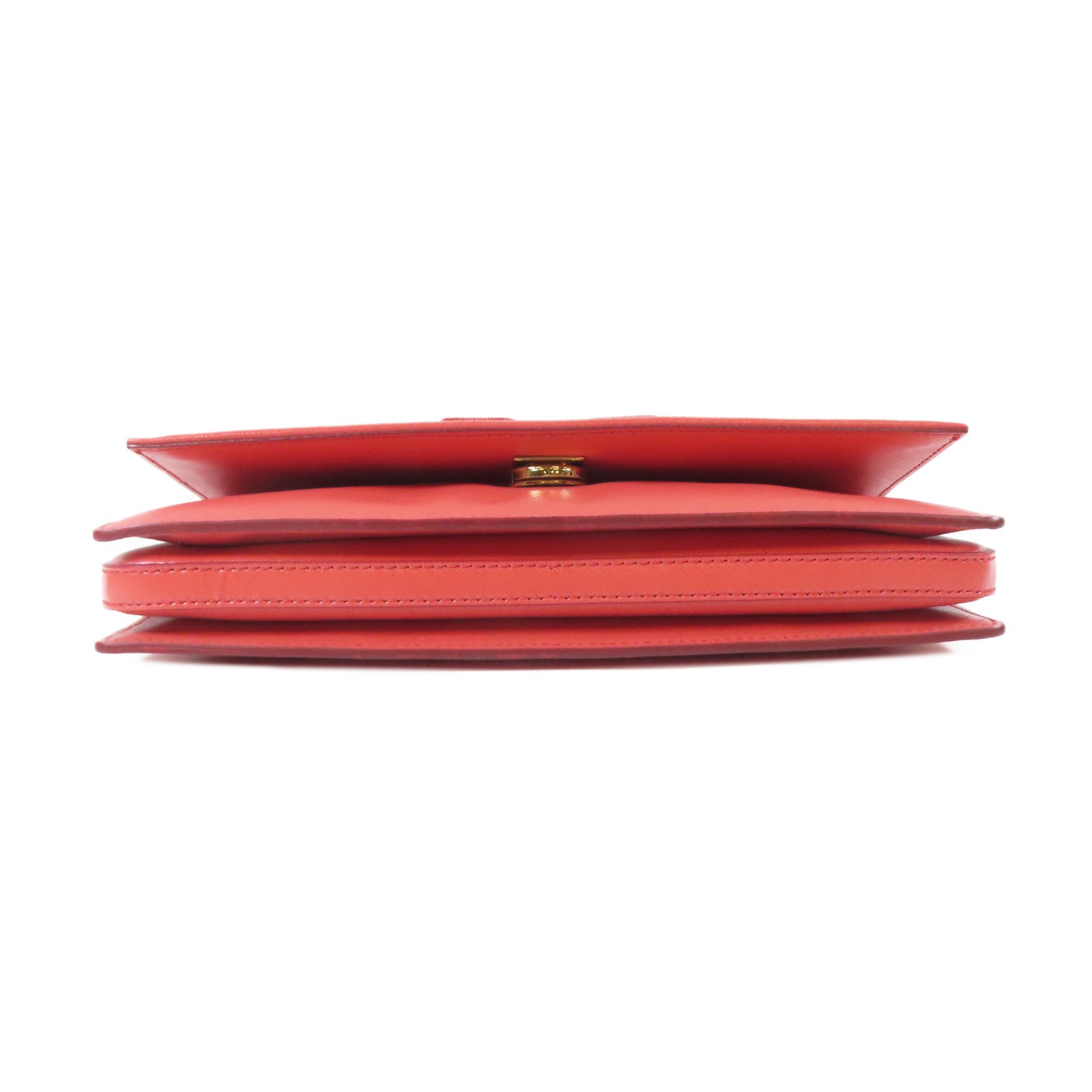 Salvatore Ferragamo 牛皮皮革Clutch Bag金扣手拿包橙色