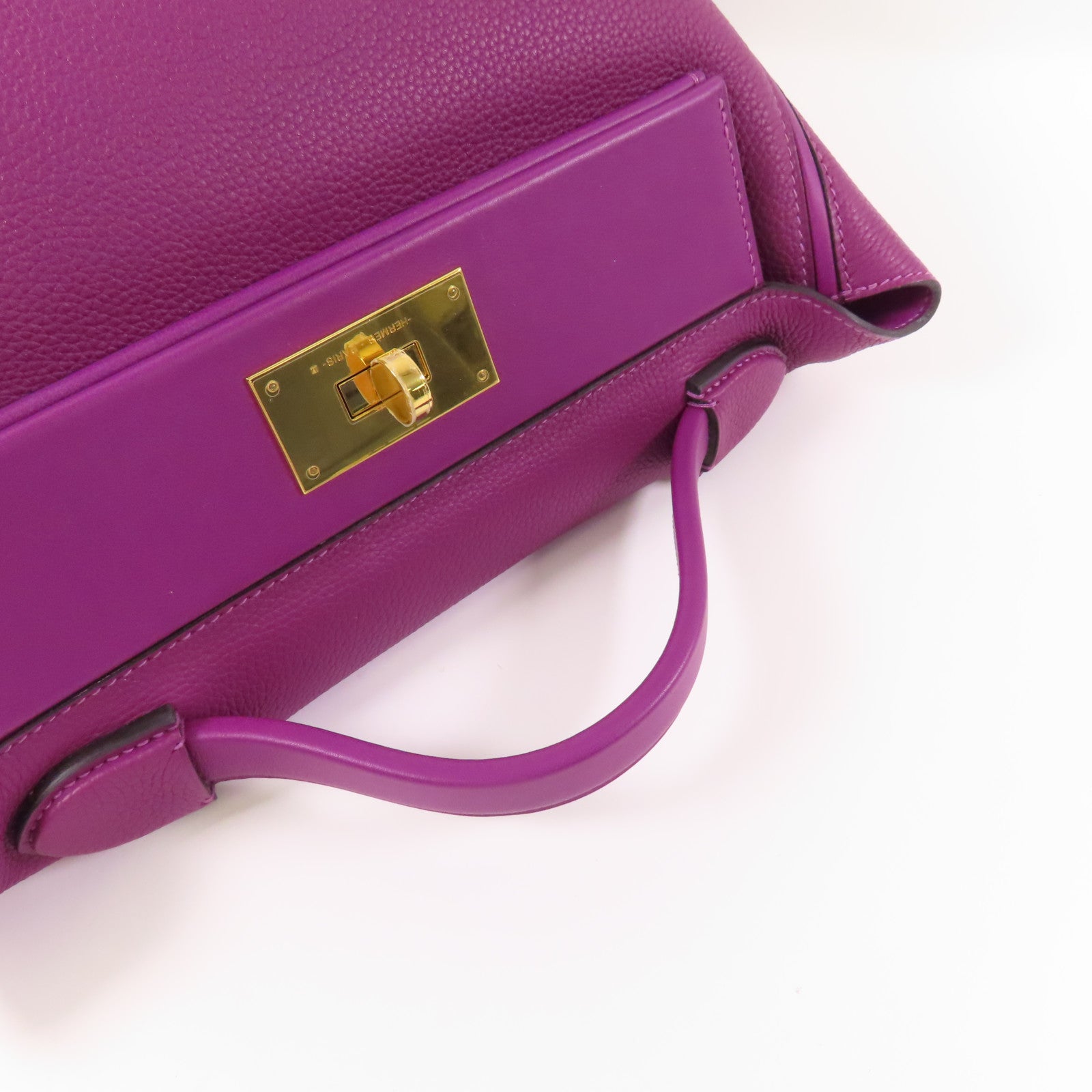 HERMES GHW 24/24 29CM 2 Way Bag Clemence Leather P9 Anemone