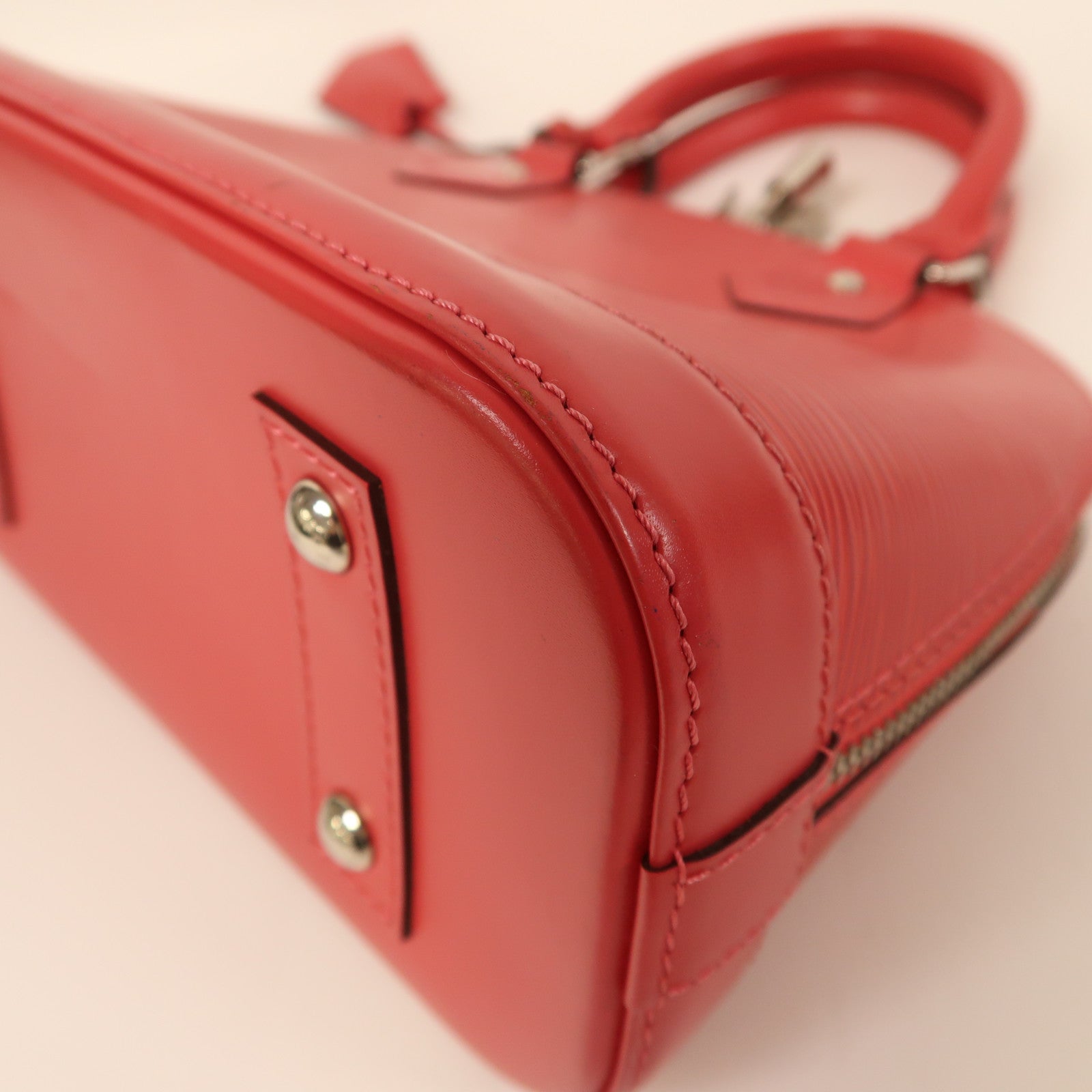 LOUIS VUITTON Epi Alma BB銀扣手挽肩背兩用袋紅色