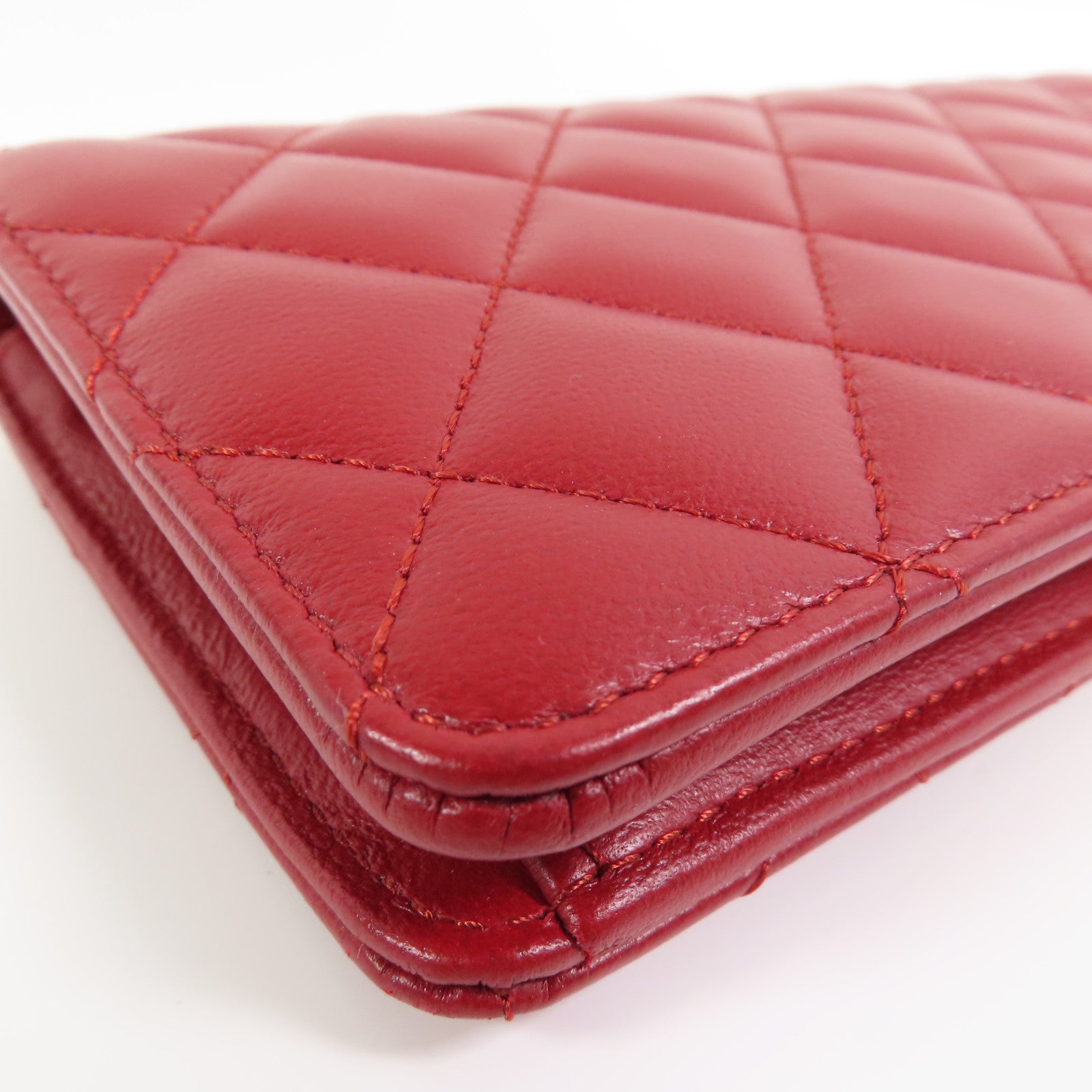 CHANEL 羊皮皮革Long Wallet銀扣長錢包