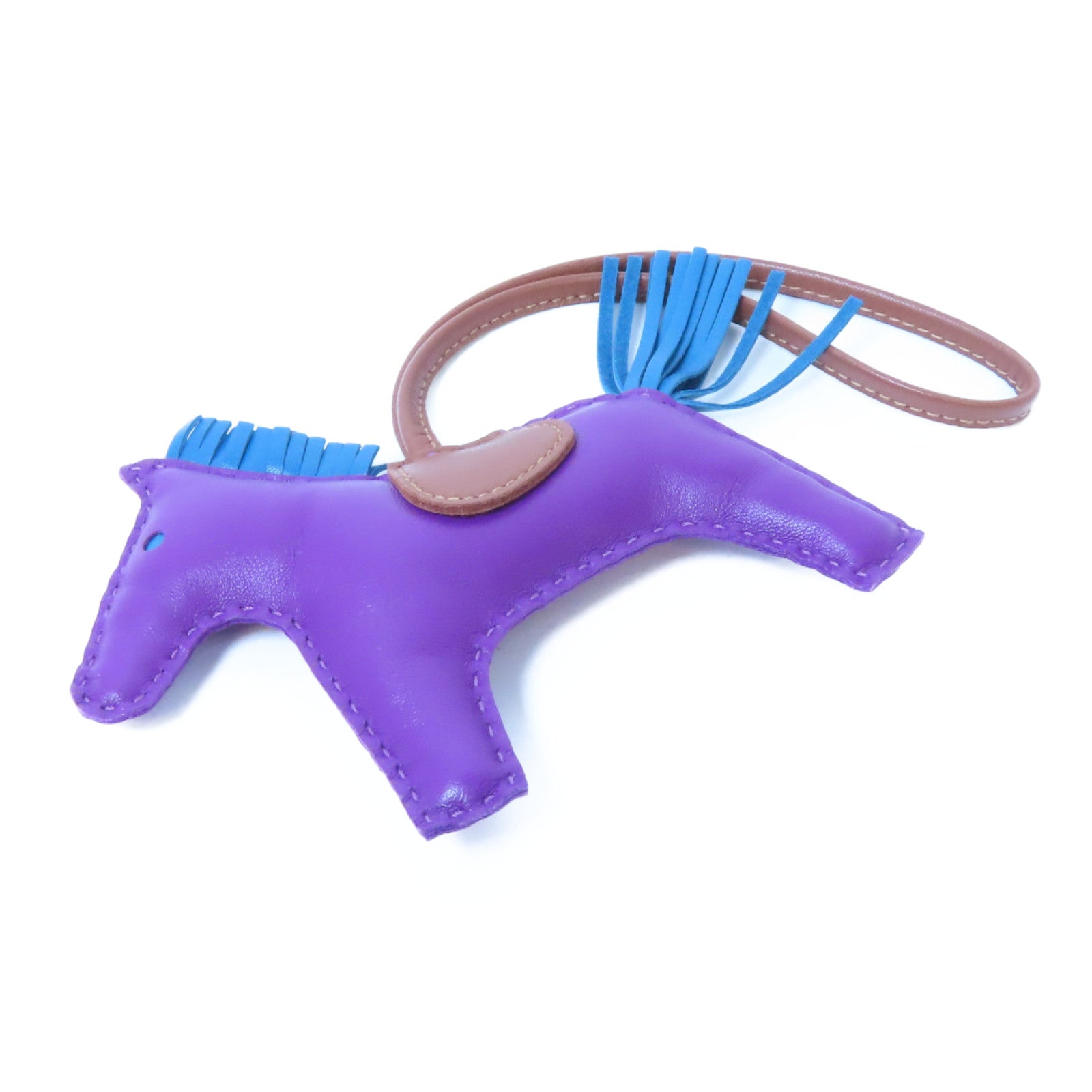 HERMES Milo皮革Rodeo掛飾Anemone/Izmir/紫色/藍色