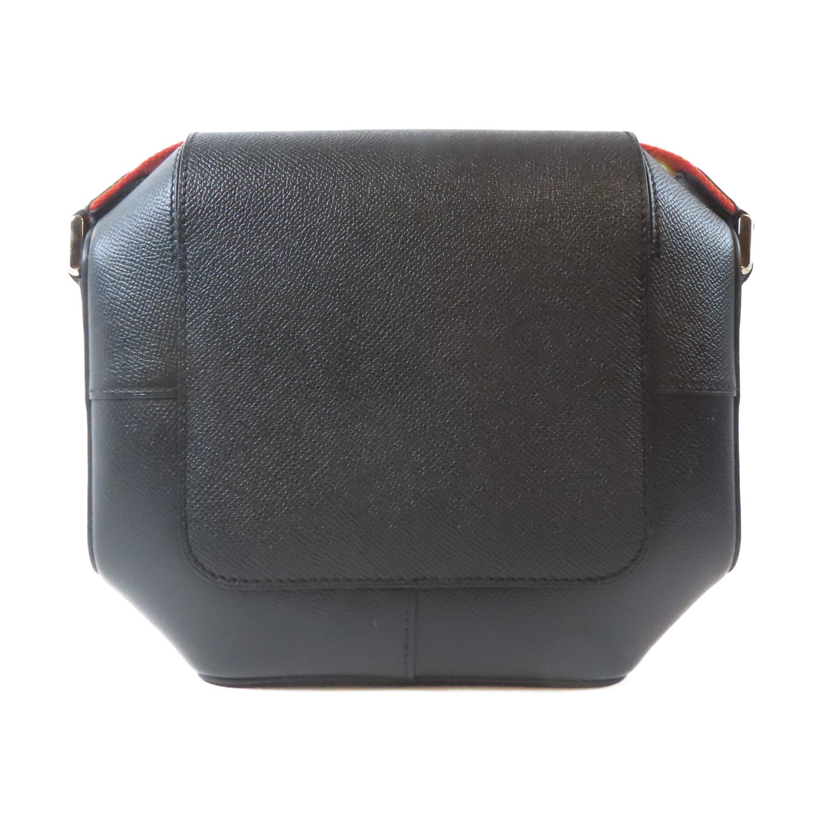 HERMES Epsom皮革Octogone 23銀扣肩背袋Noir/經典黑色