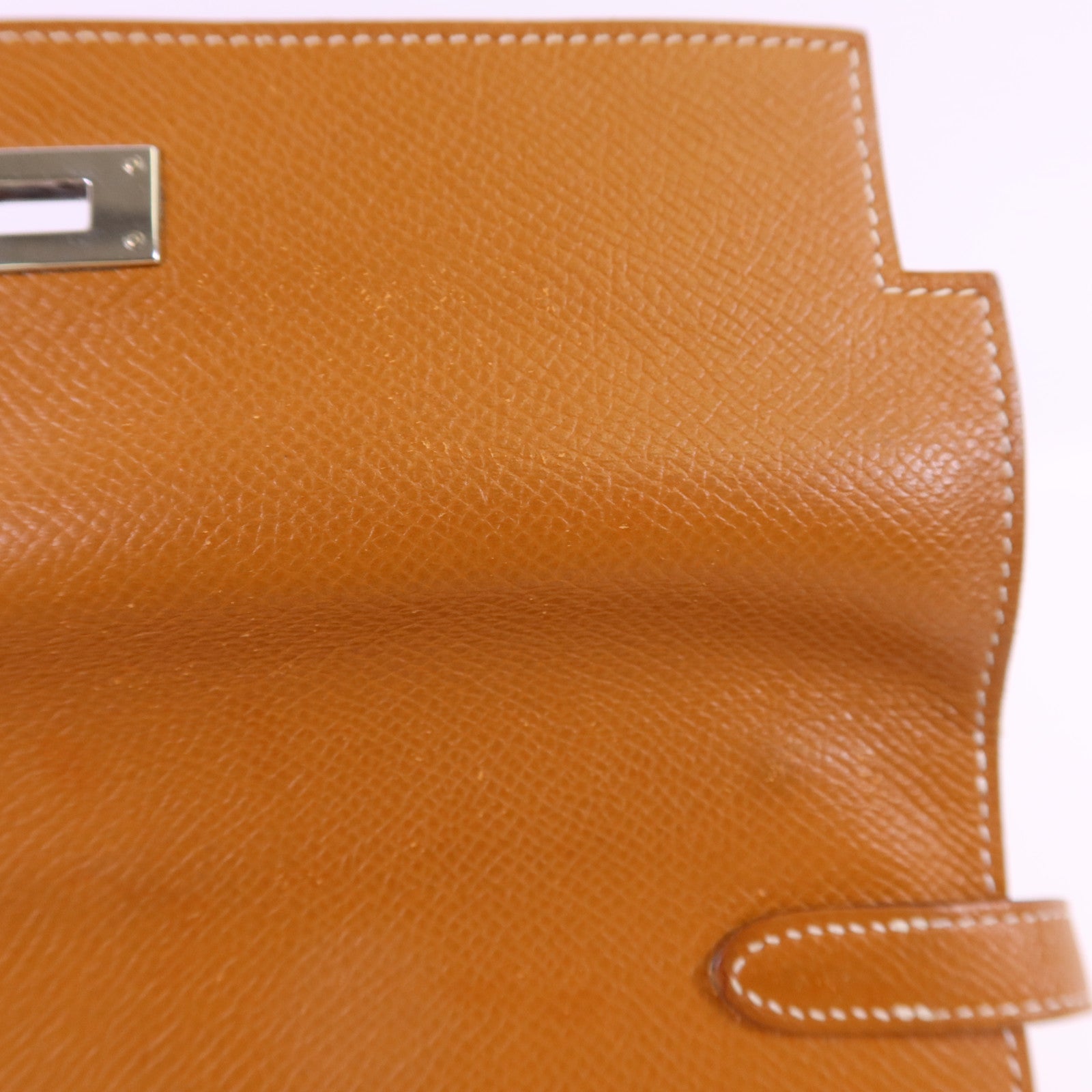 HERMES Epsom皮革Kelly Wallet銀扣長錢包Gold