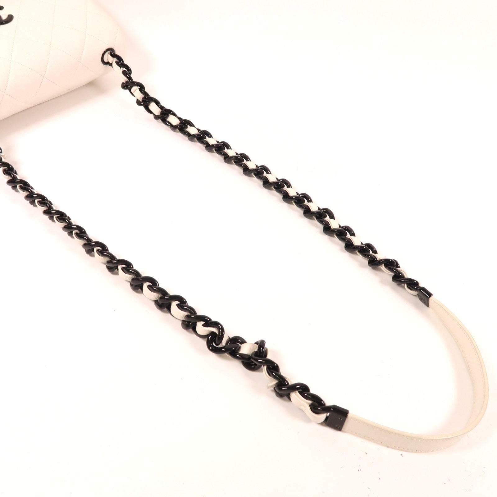 CHANEL 牛皮皮革Matelasse Small Flap Chain鏈帶肩背袋白色