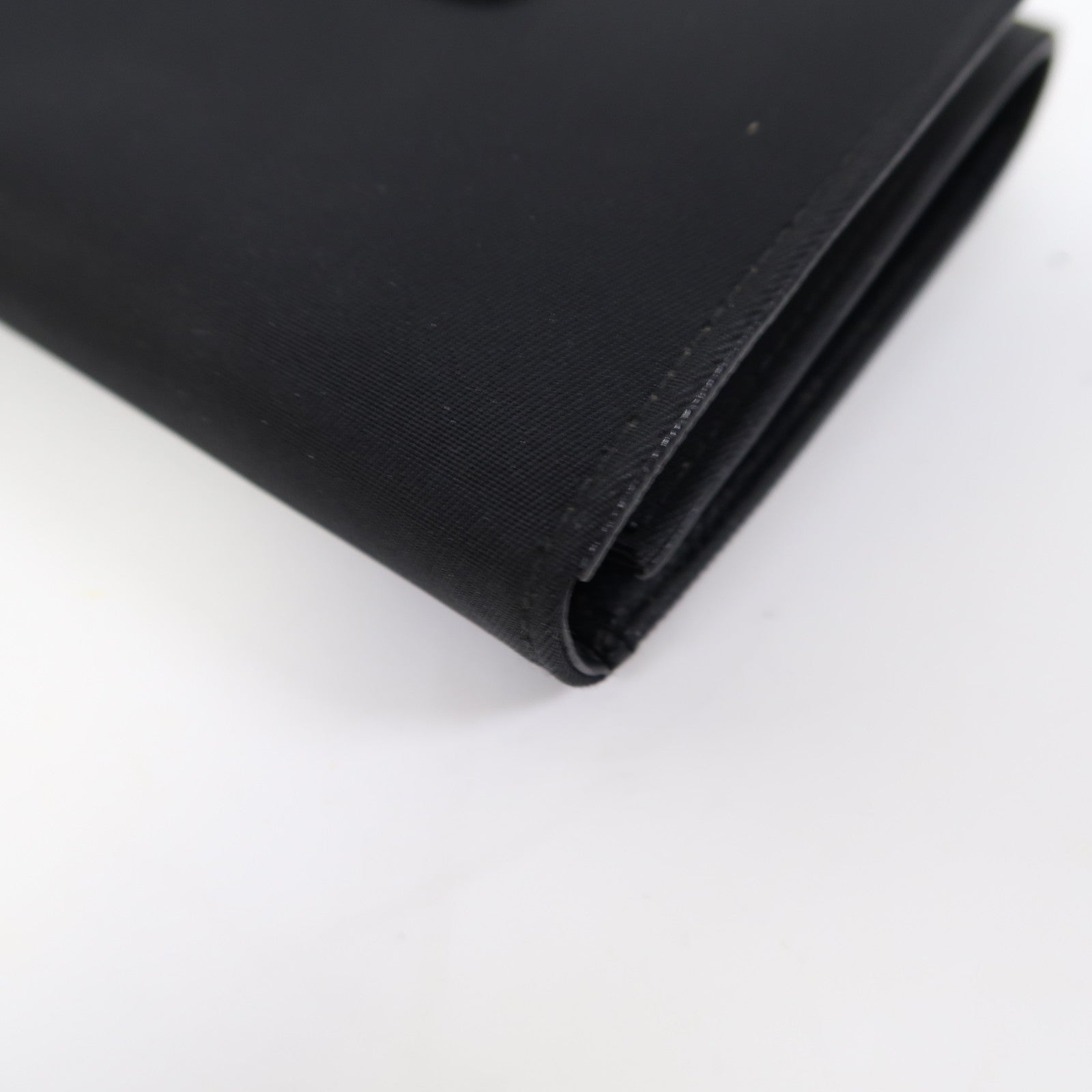 PRADA 尼龍Fold Wallet銀扣錢包黑色