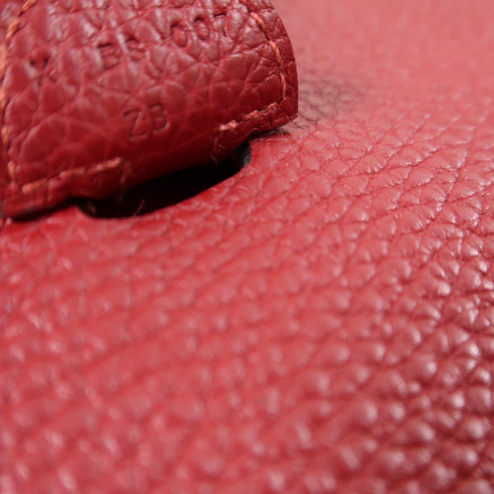 HERMES Clemence皮革Evelyne PM銀扣肩背袋Rubis