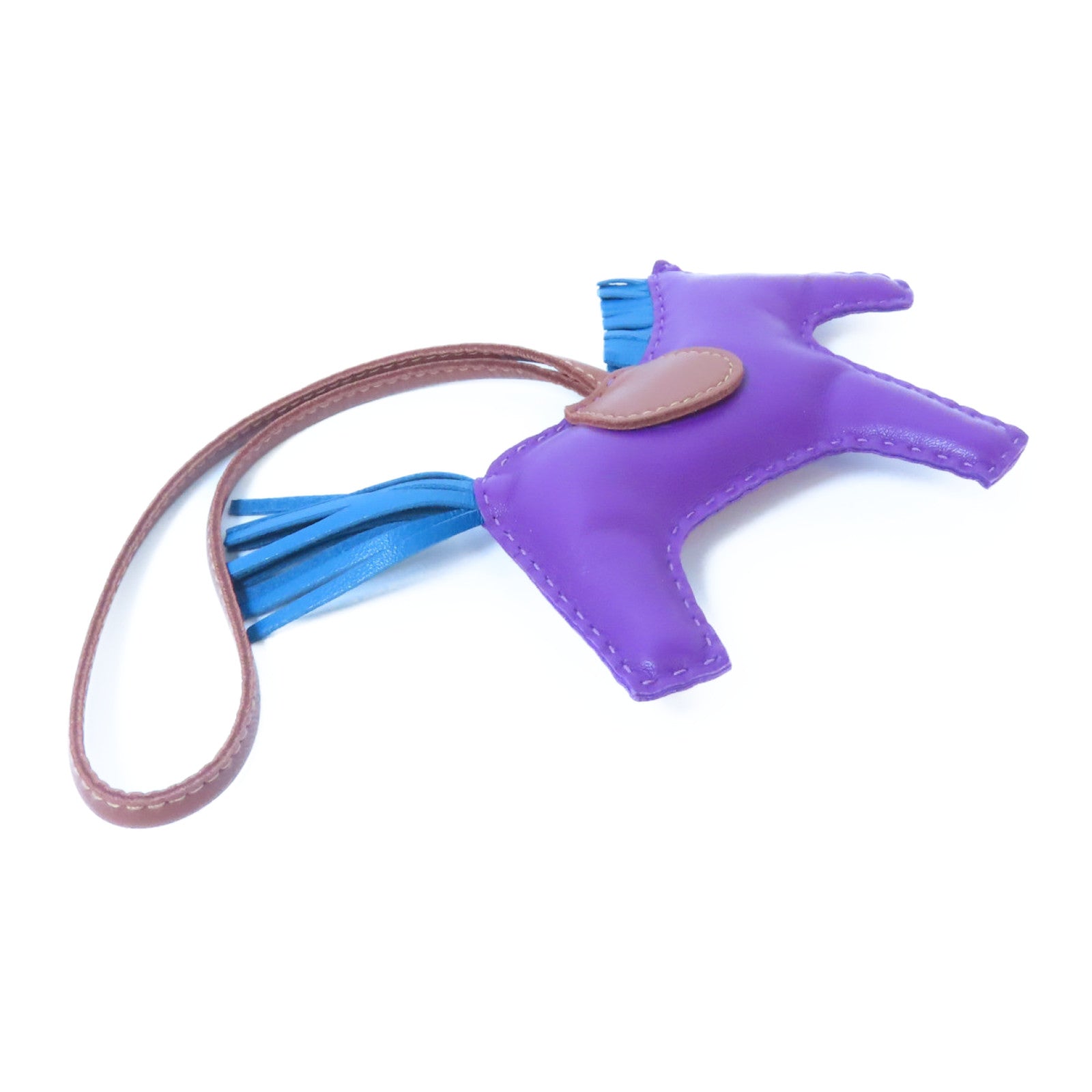 HERMES Milo皮革Rodeo掛飾Anemone/Izmir/紫色/藍色