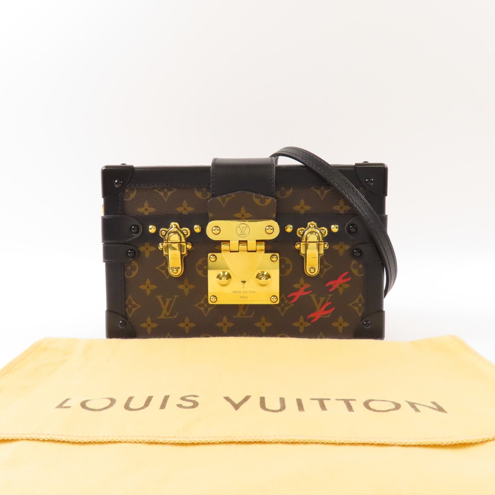 LOUIS VUITTON Monogram Petite Malle金扣肩背袋