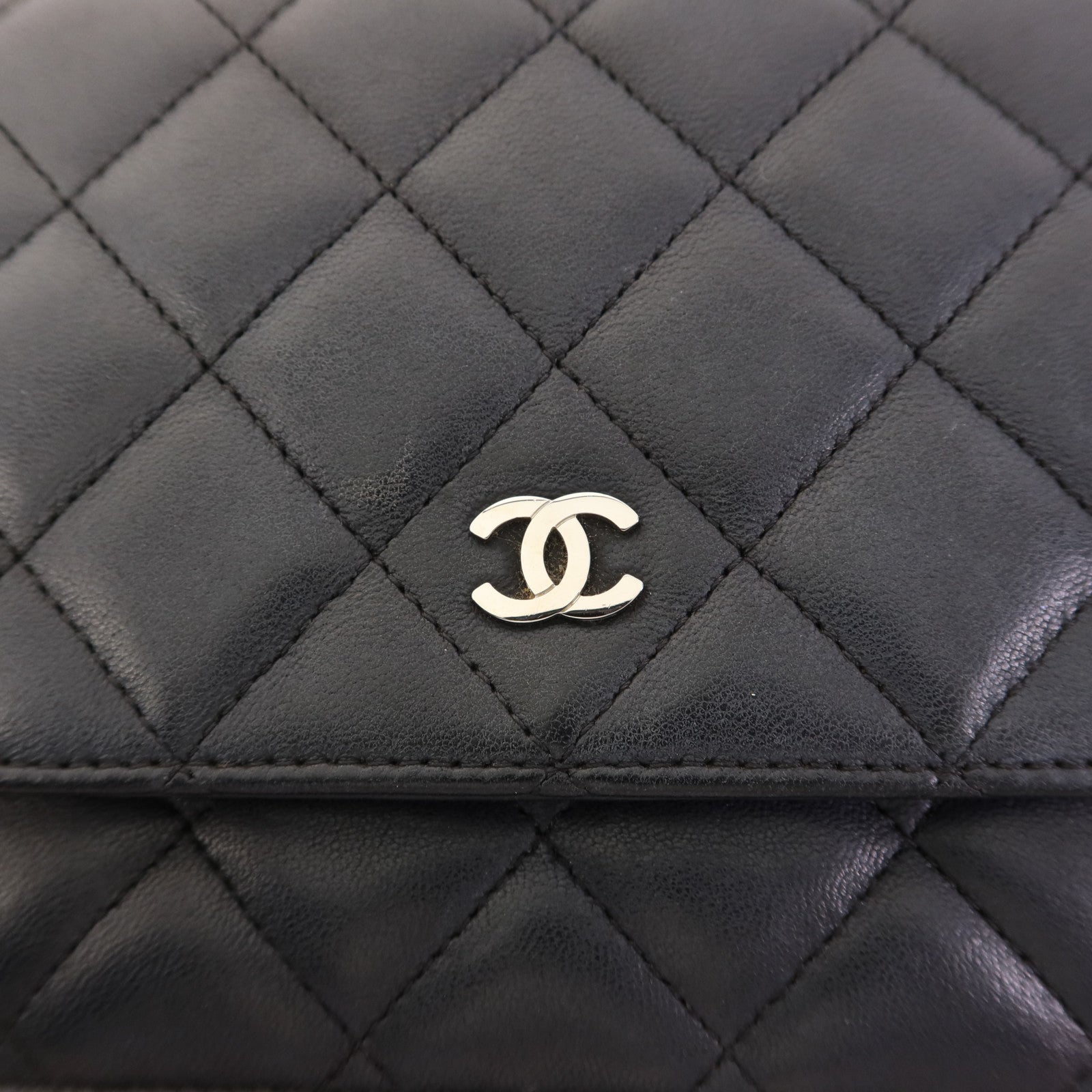 CHANEL 皮革WOC Wallet On Chain銀扣鏈帶肩背袋